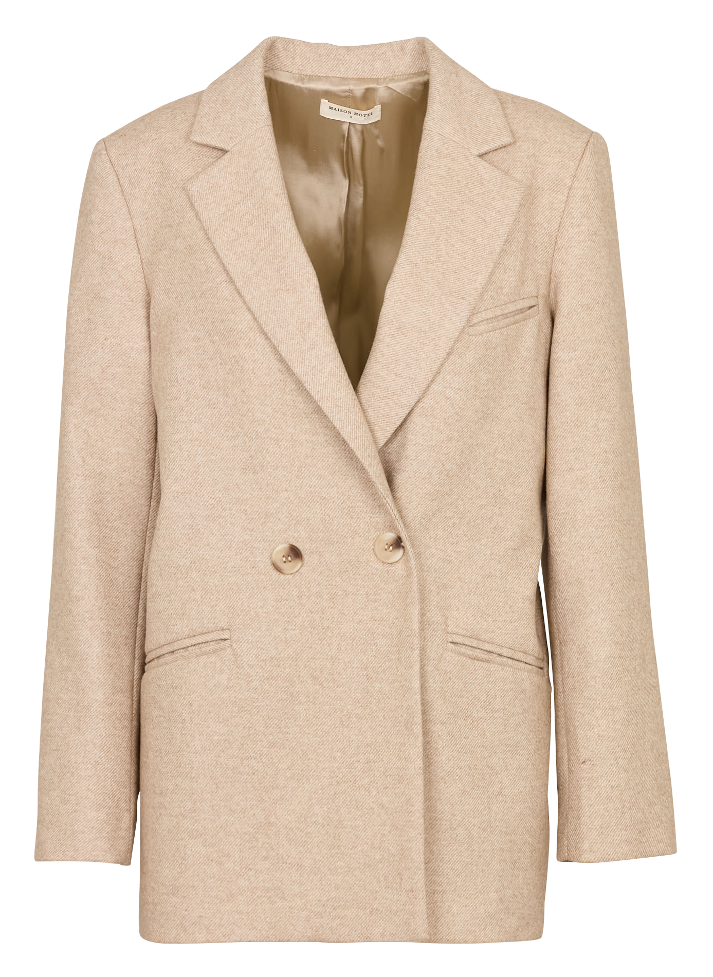 Long wool-blend jacket MAISON HOTEL Beige