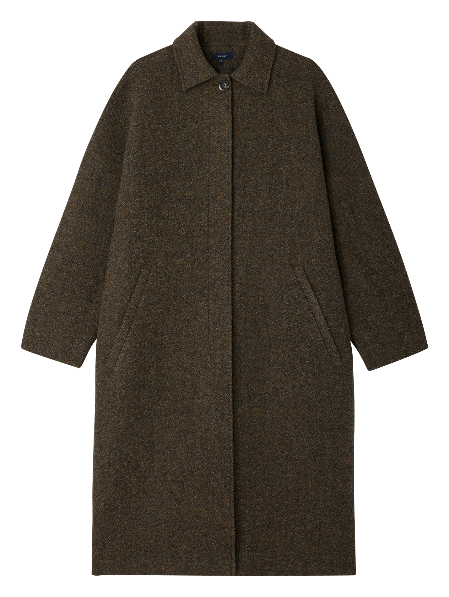 Lange wollen jas SOEUR Kaki