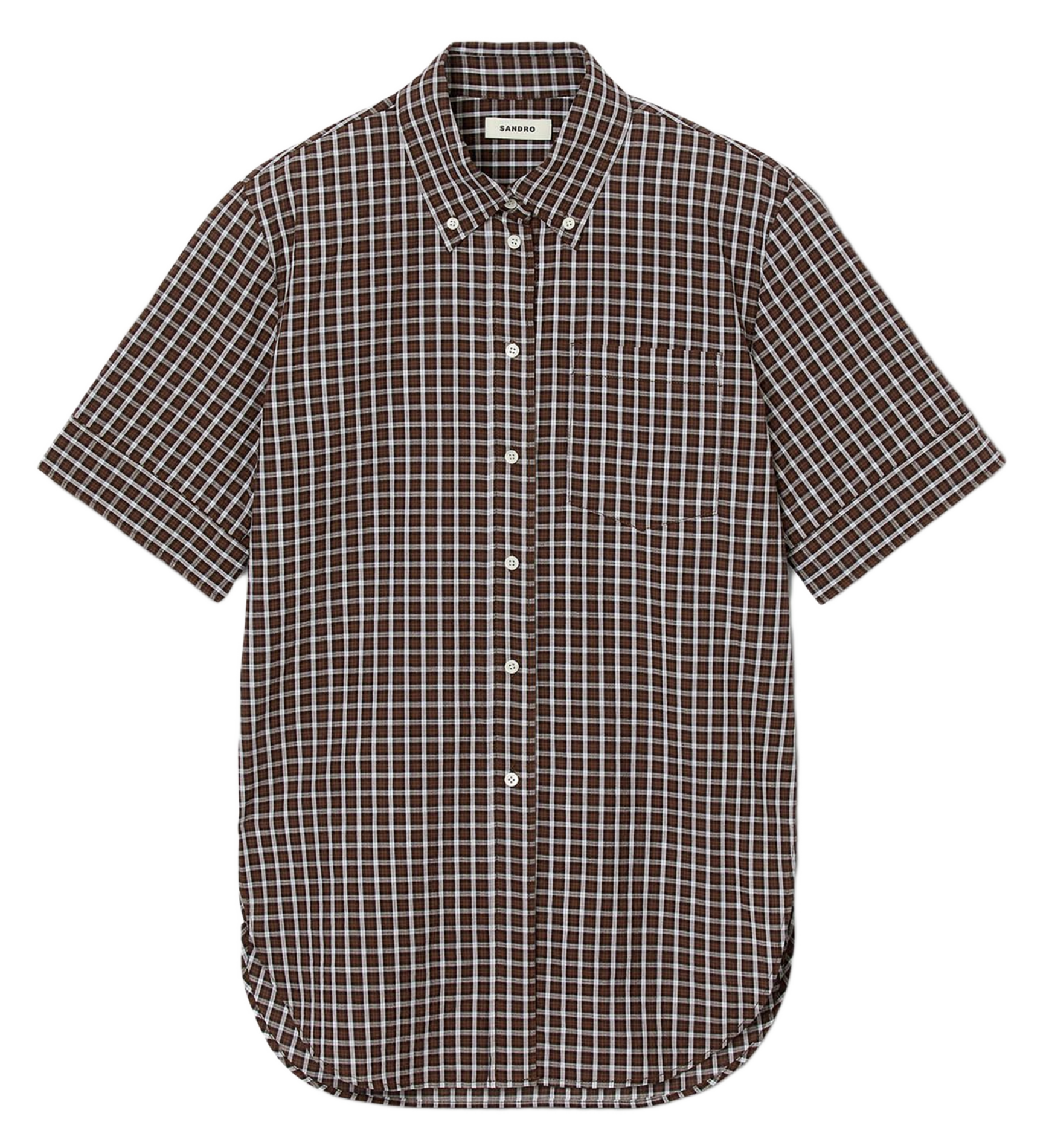 Checked shirt with classic collar SANDRO Brown