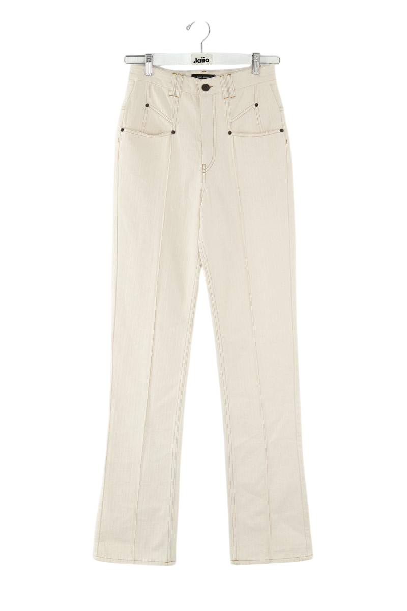 Cotton straight jeans ISABEL MARANT - Seconde Main Beige