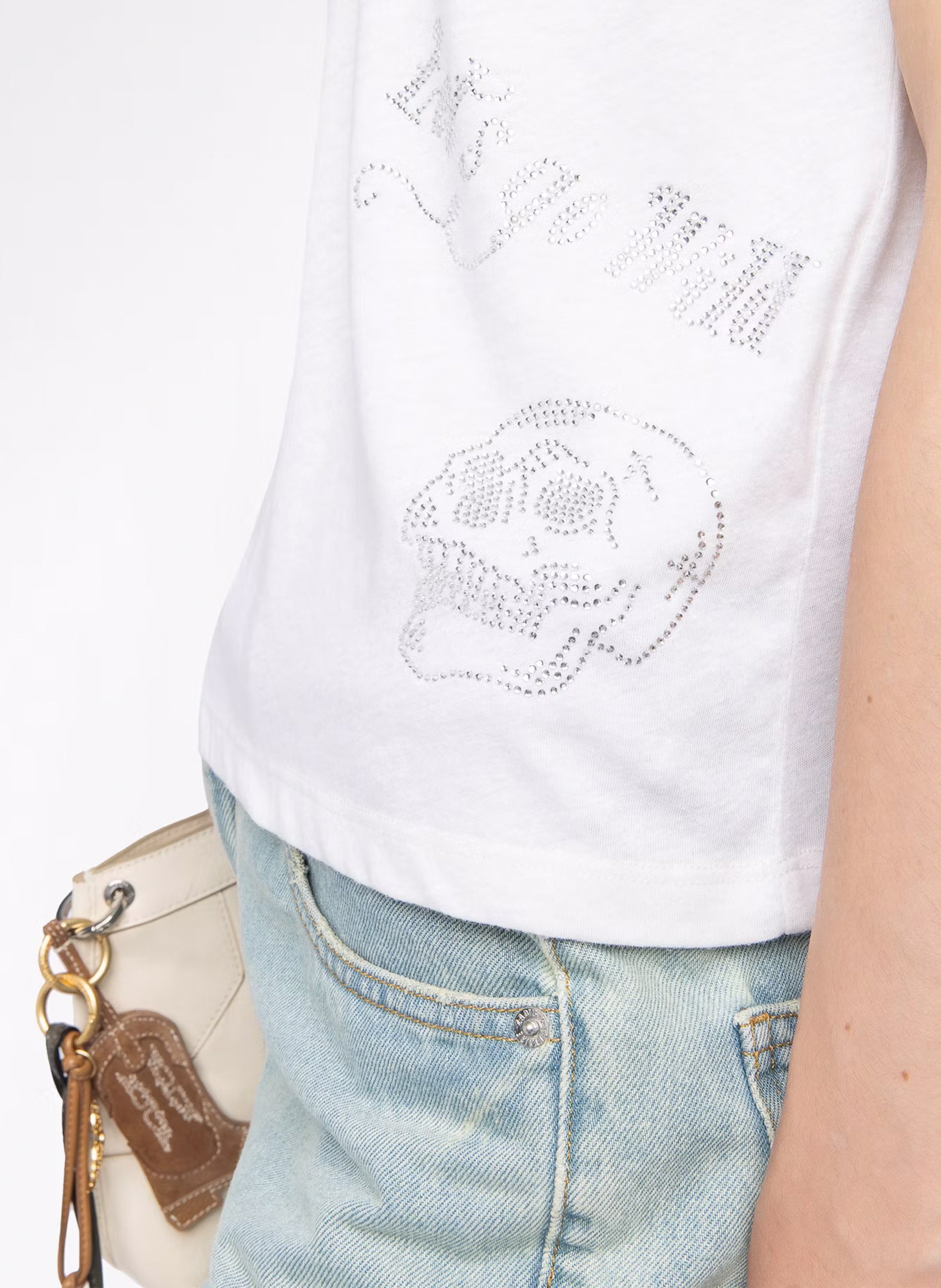 Round-neck diamanté T-shirt ZADIG&VOLTAIRE White