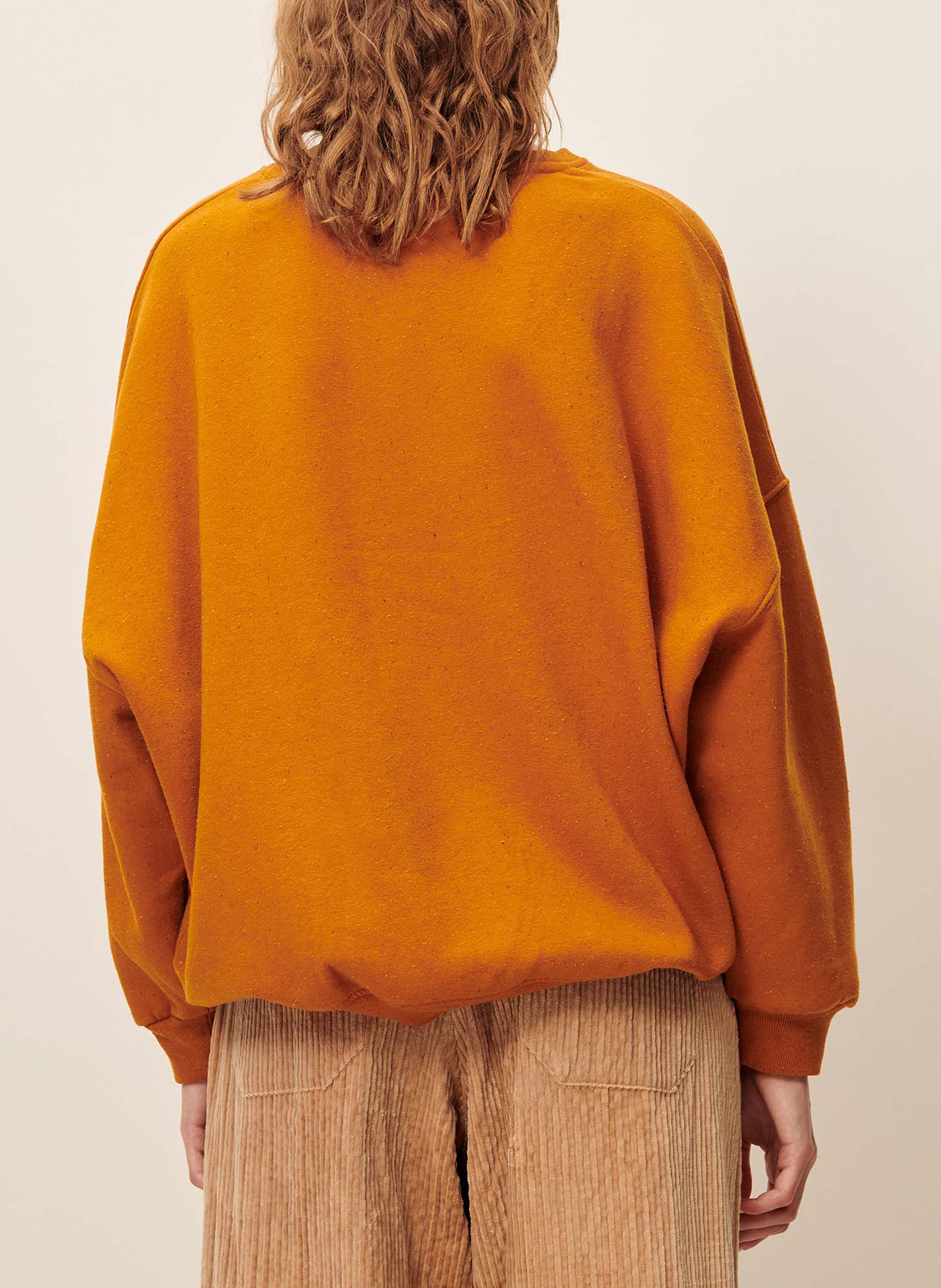 Sweat ample col rond en coton mélangé SESSUN Orange