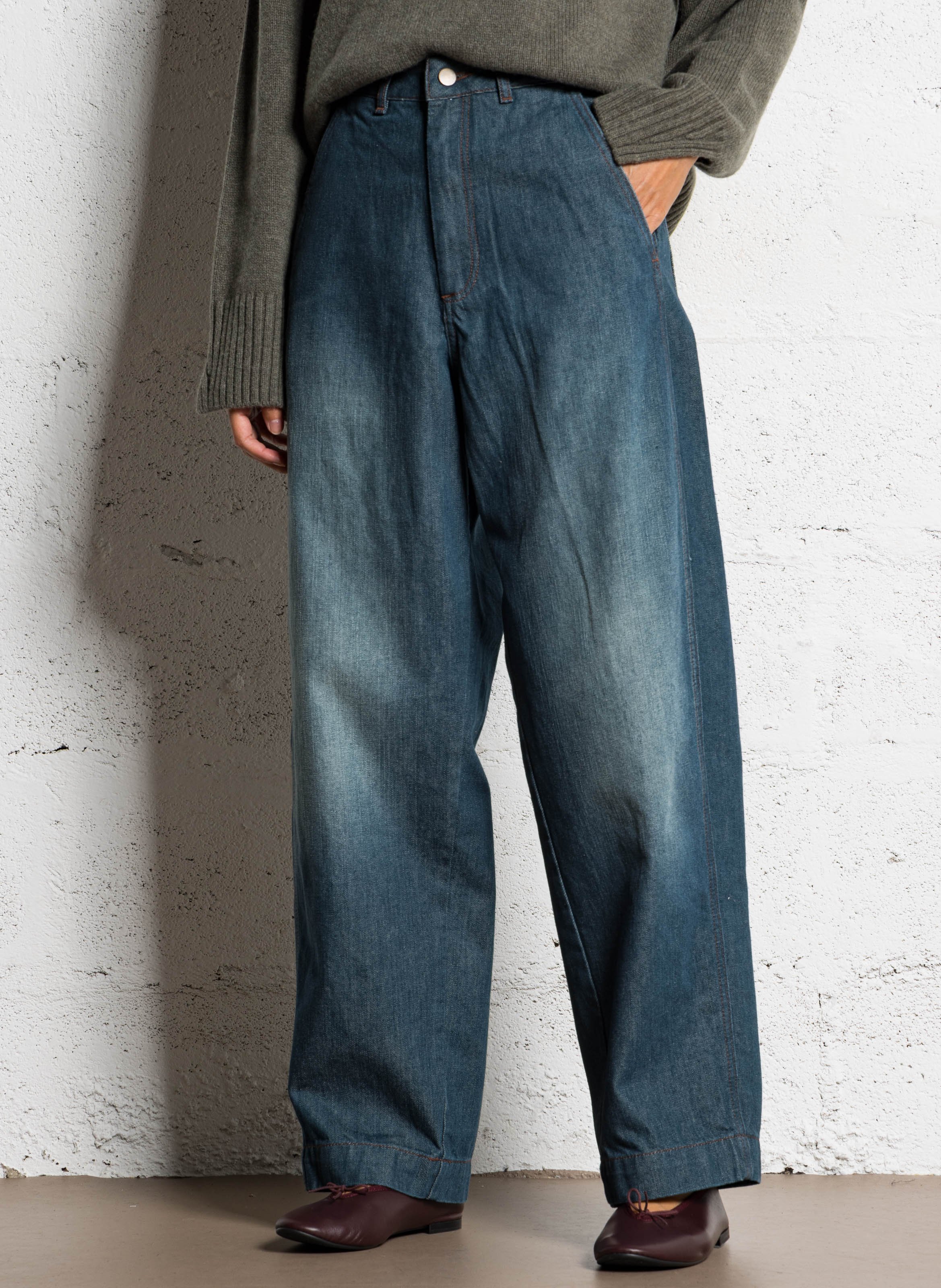 Jean large en coton SOEUR Bleu