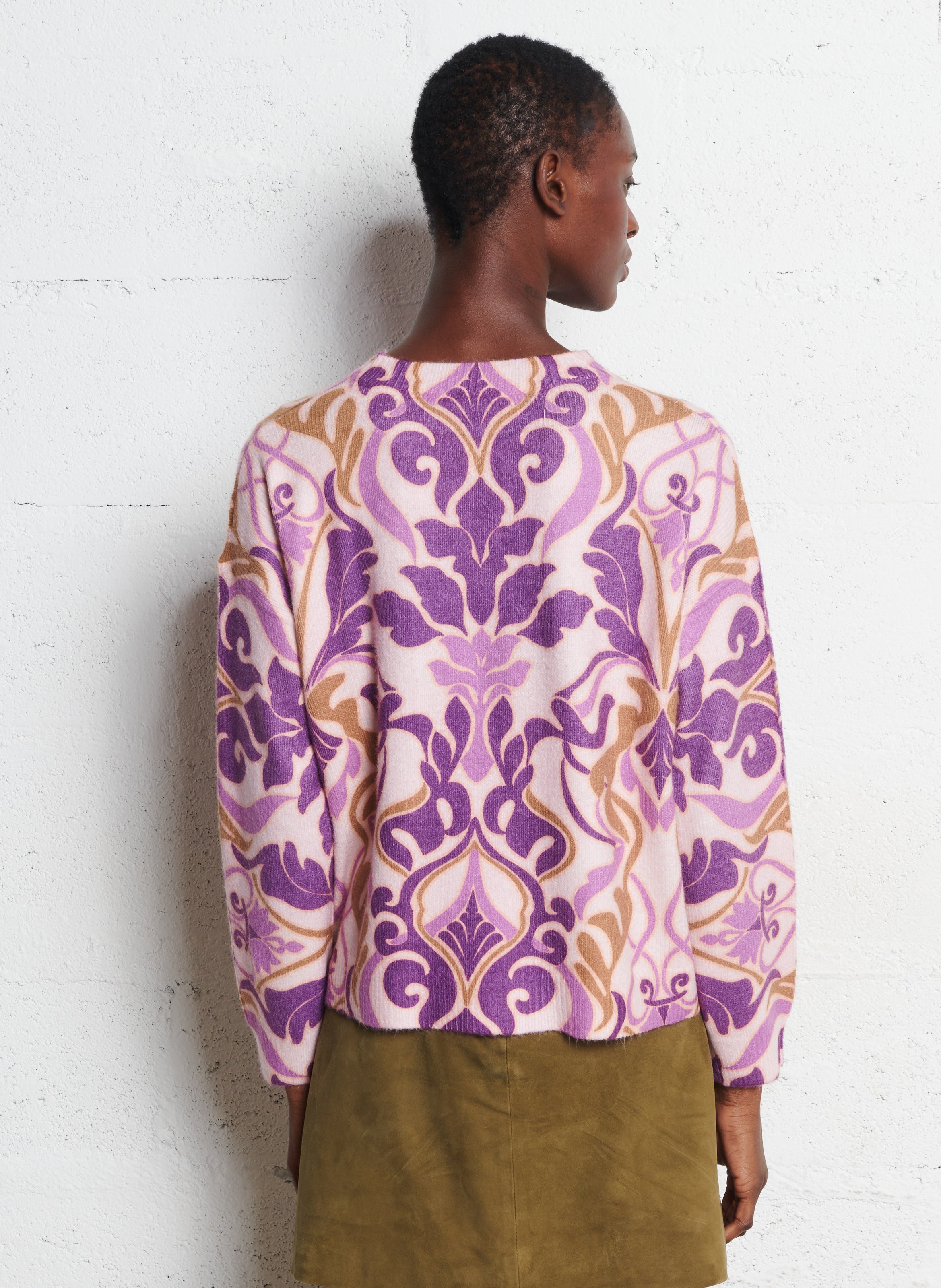 Round-neck printed sweater LA PETITE ETOILE Purple