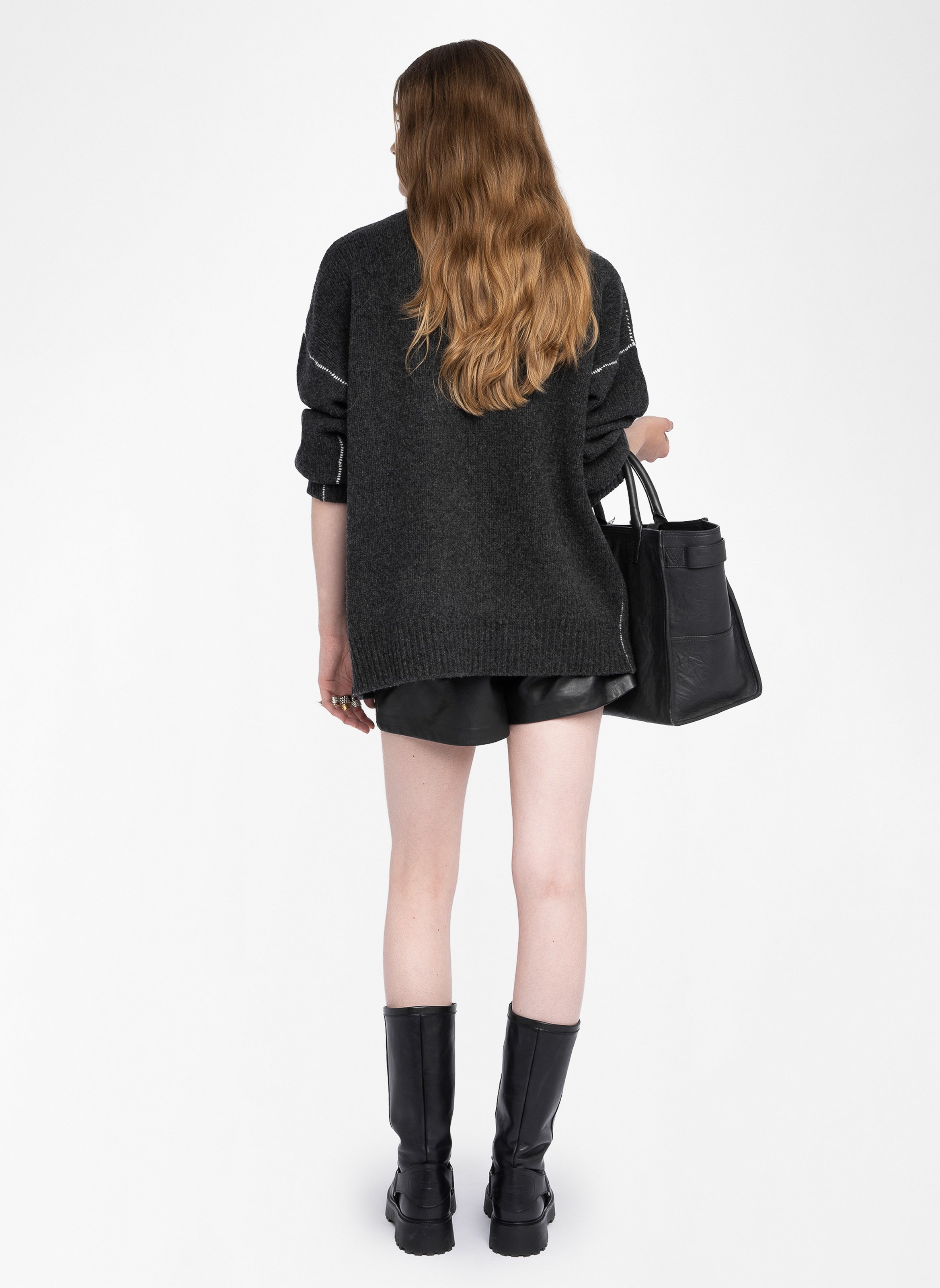 Gerader Woll-Cardigan ZADIG&VOLTAIRE Grau