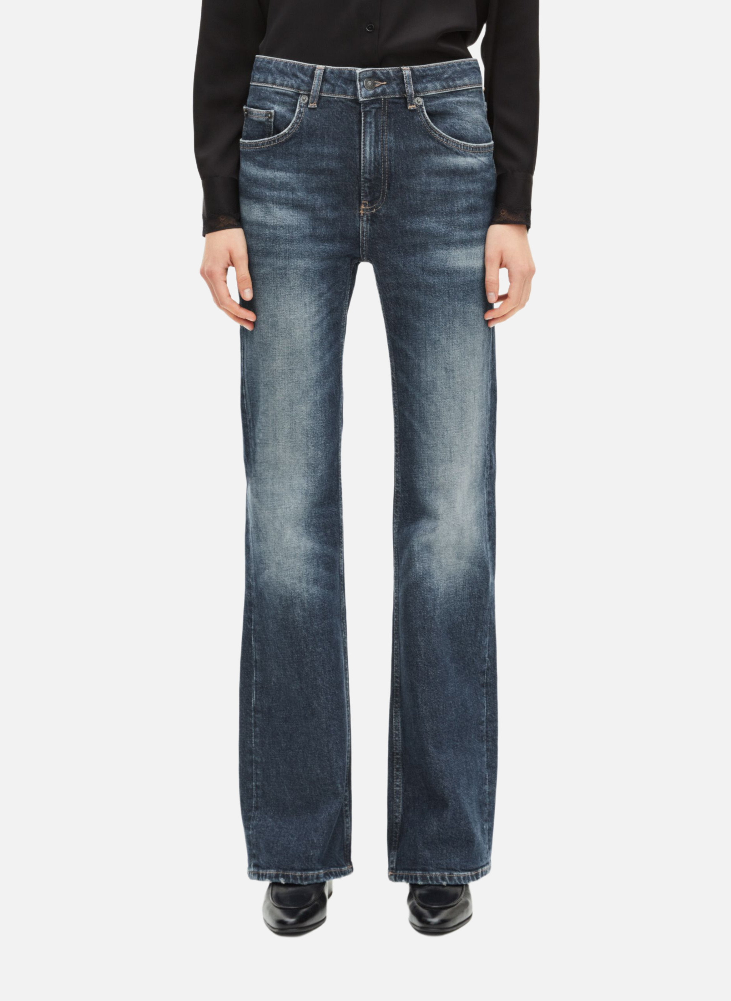 Straight cotton-blend pants THE KOOPLES Blue