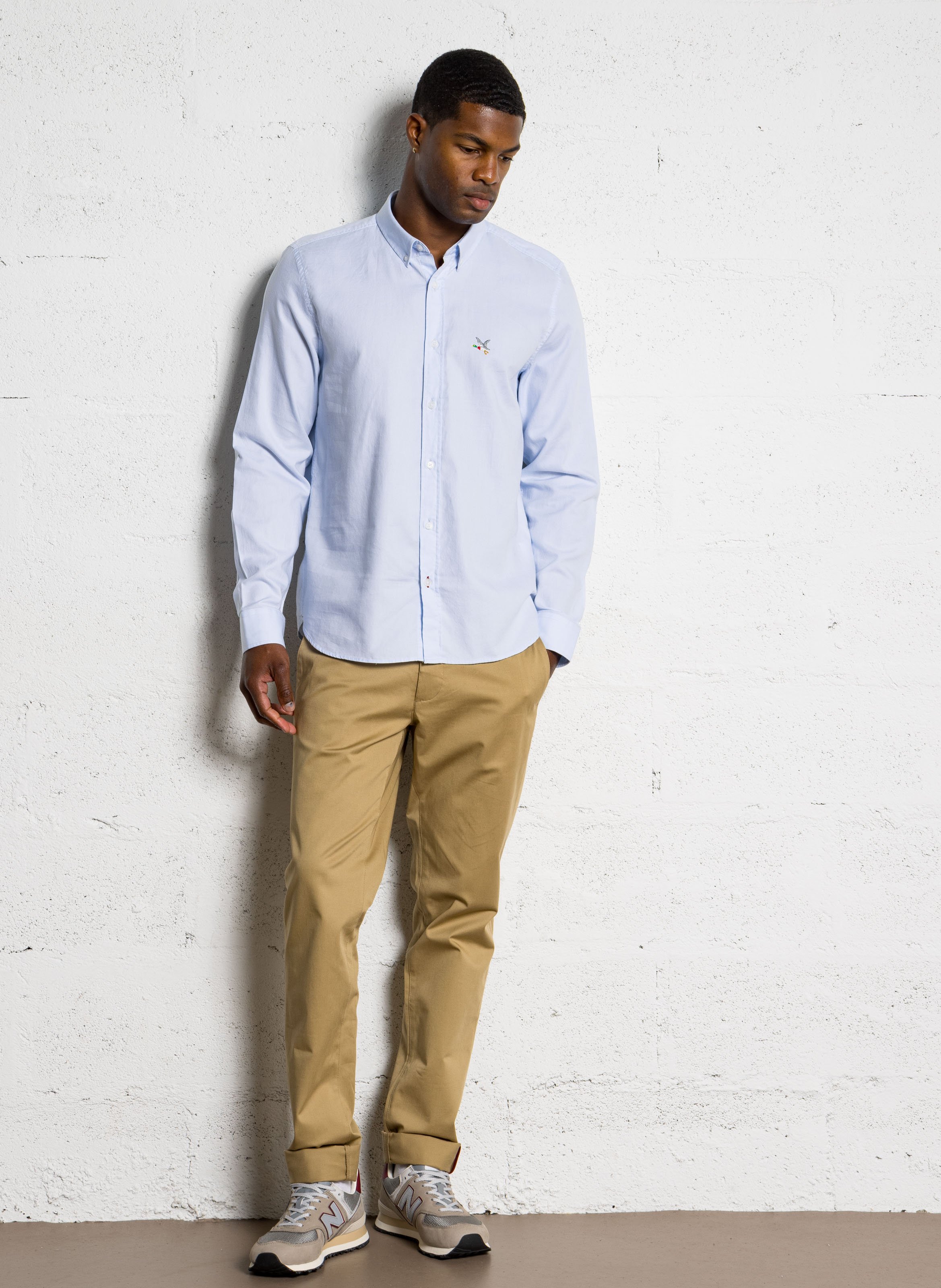 Chemise col américain en coton CHEVIGNON Bleu