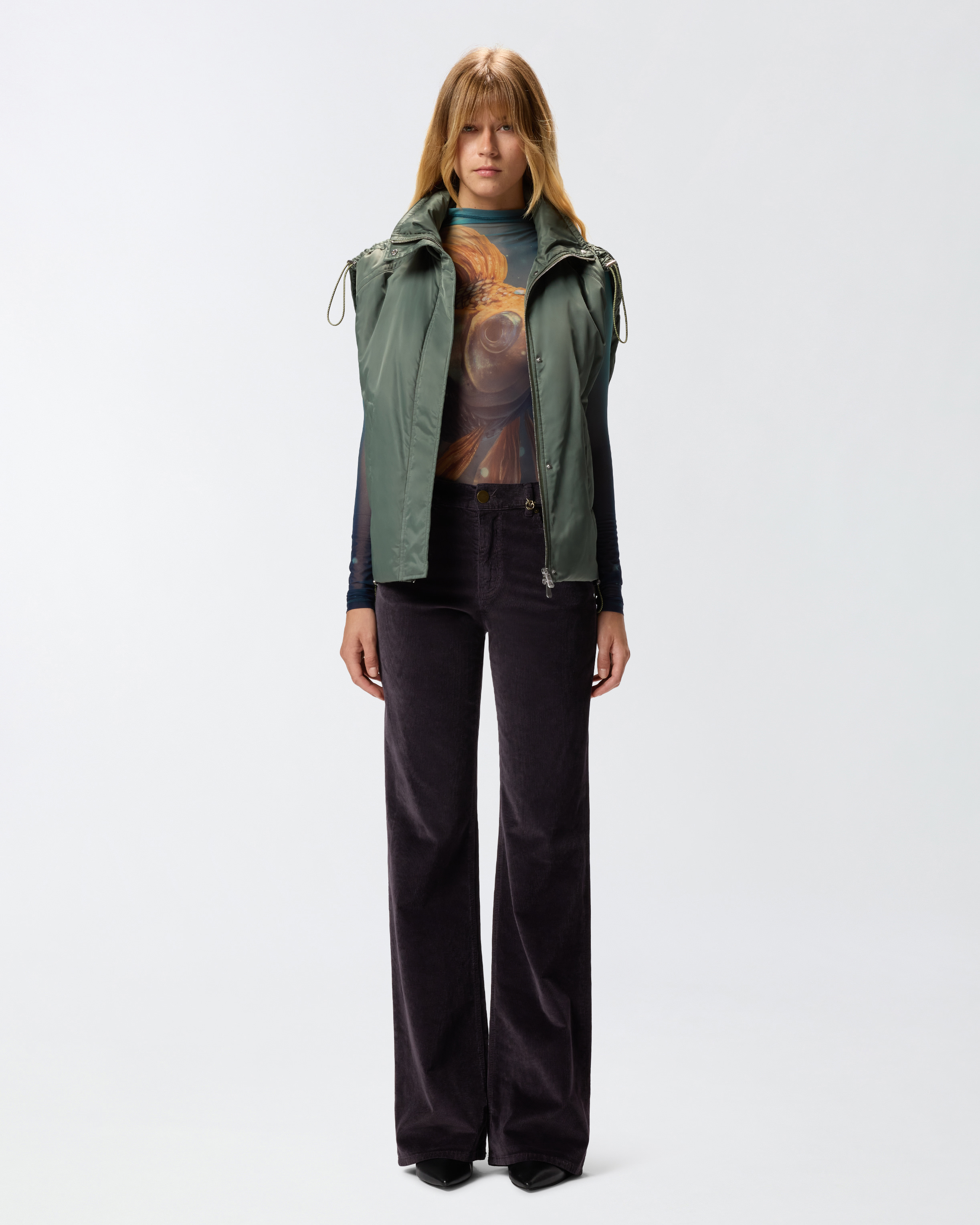 Flared corduroy pants PINKO Purple