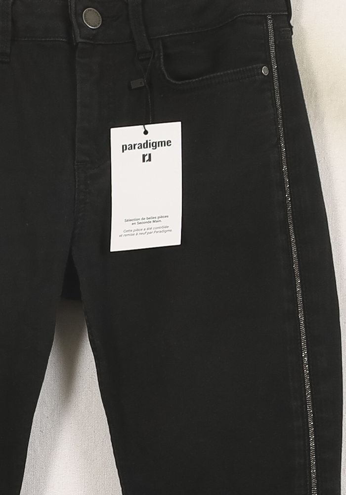 Cropped slim jeans with studs COMPTOIR DES COTONNIERS - Seconde main Black