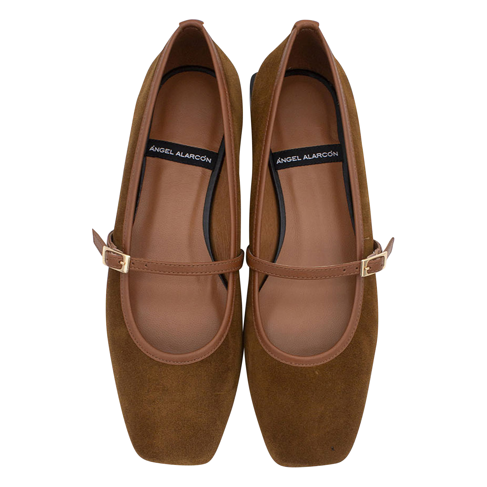 Suede ballet pumps ANGEL ALARCON Brown