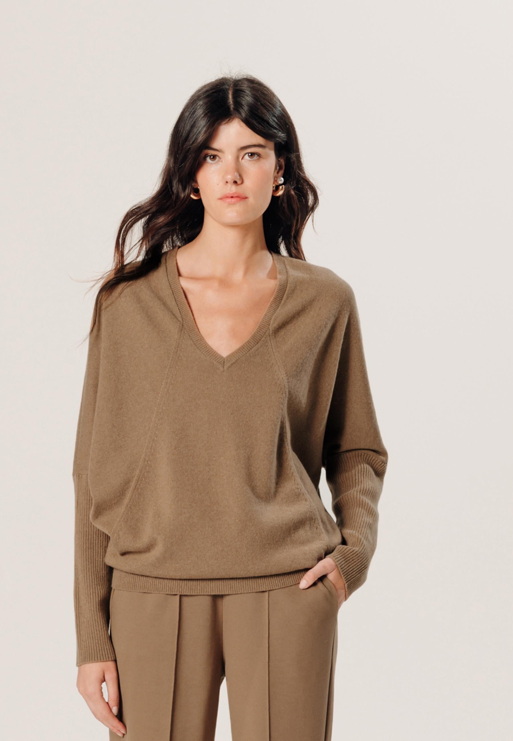 Oversized cashmere sweater RODIER Brown