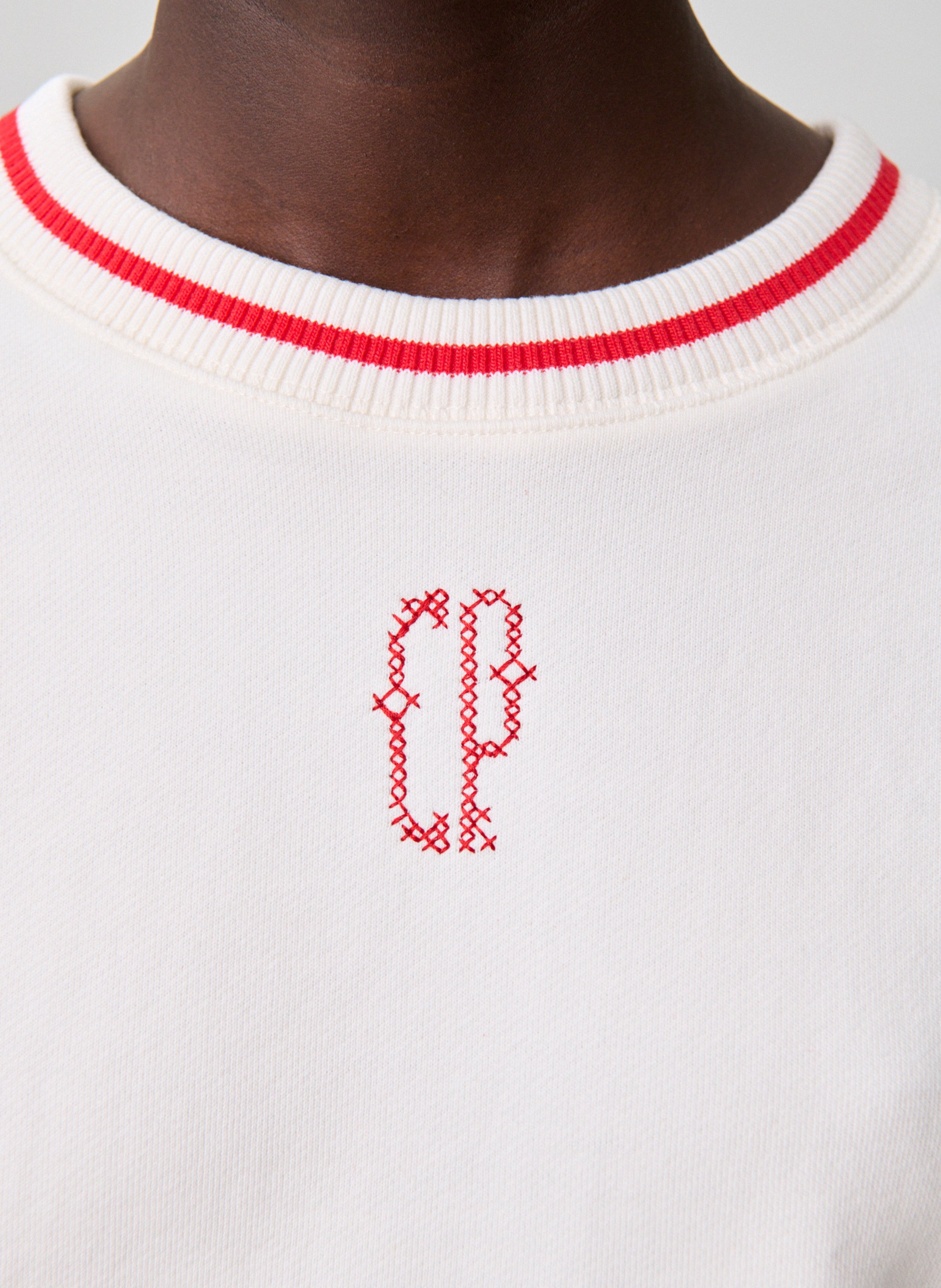 Sweat col rond en coton CLAUDIE PIERLOT Beige