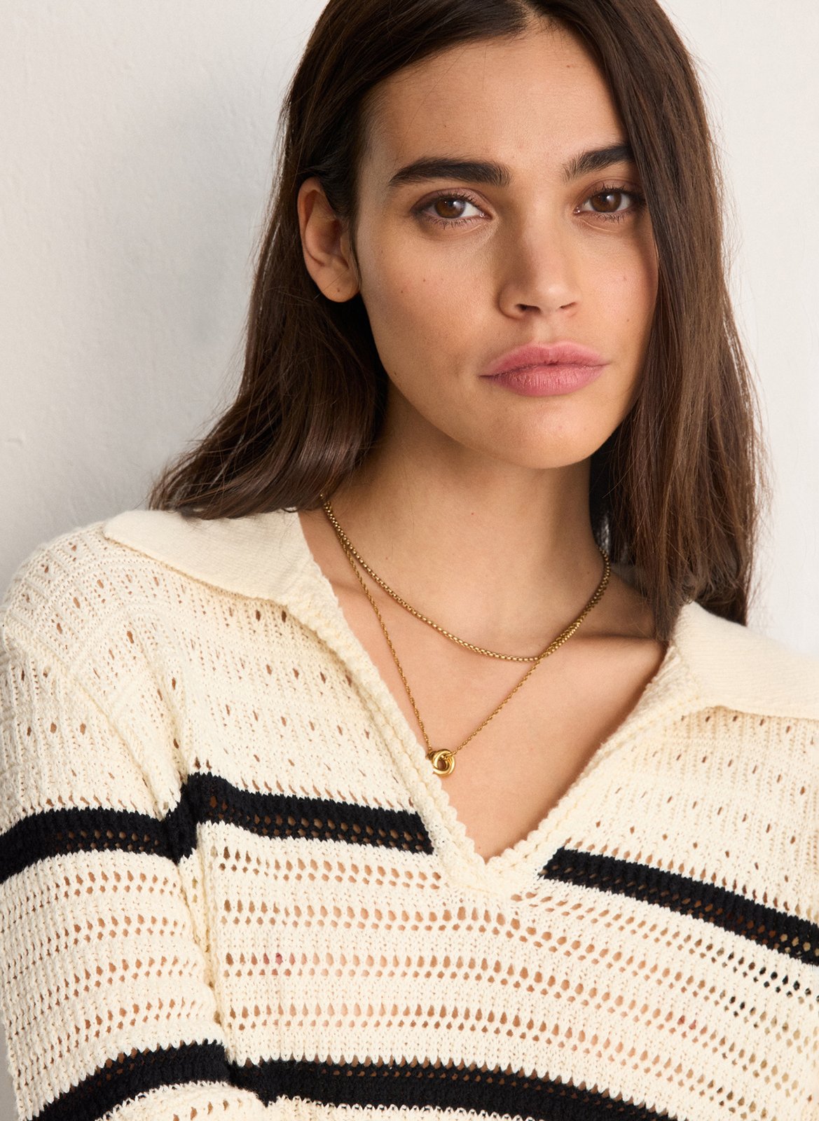 Baumwollpullover mit Polokragen PABLO Beige