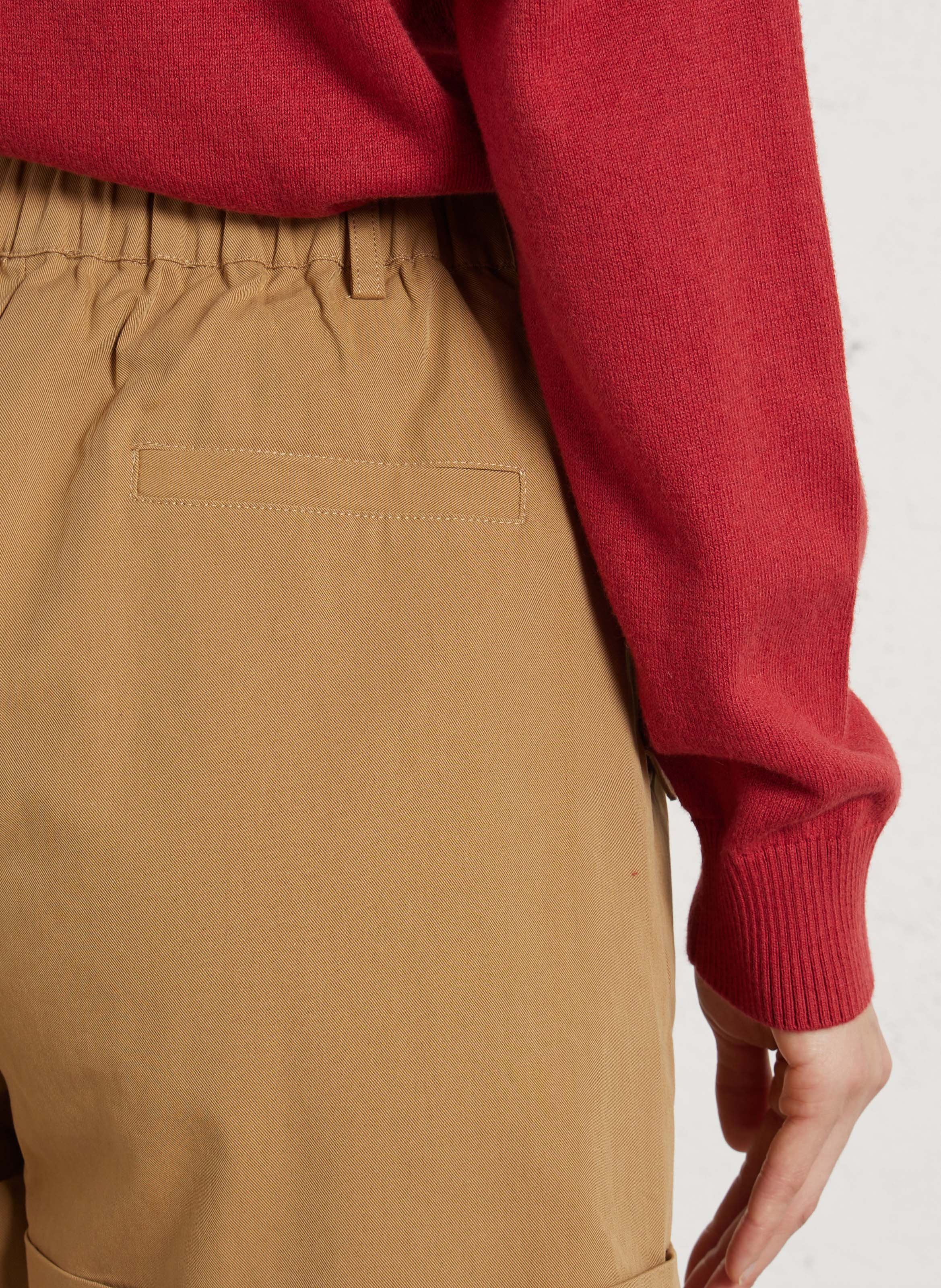 Short large taille haute en coton mélangé LA PETITE ETOILE Marron