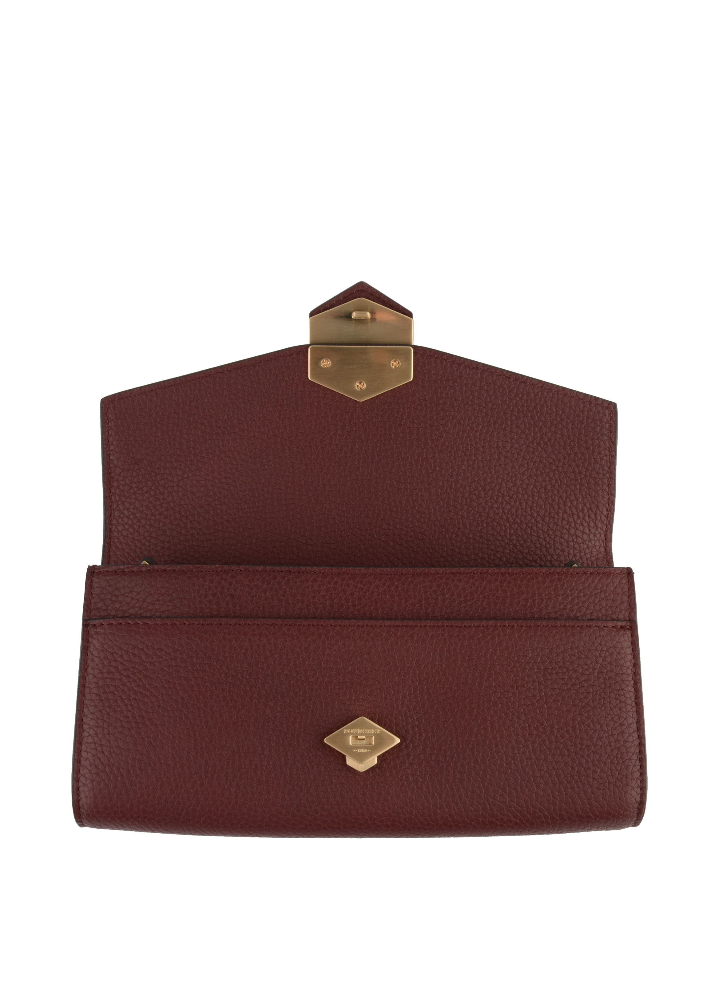 Calfskin leather shoulder bag Red