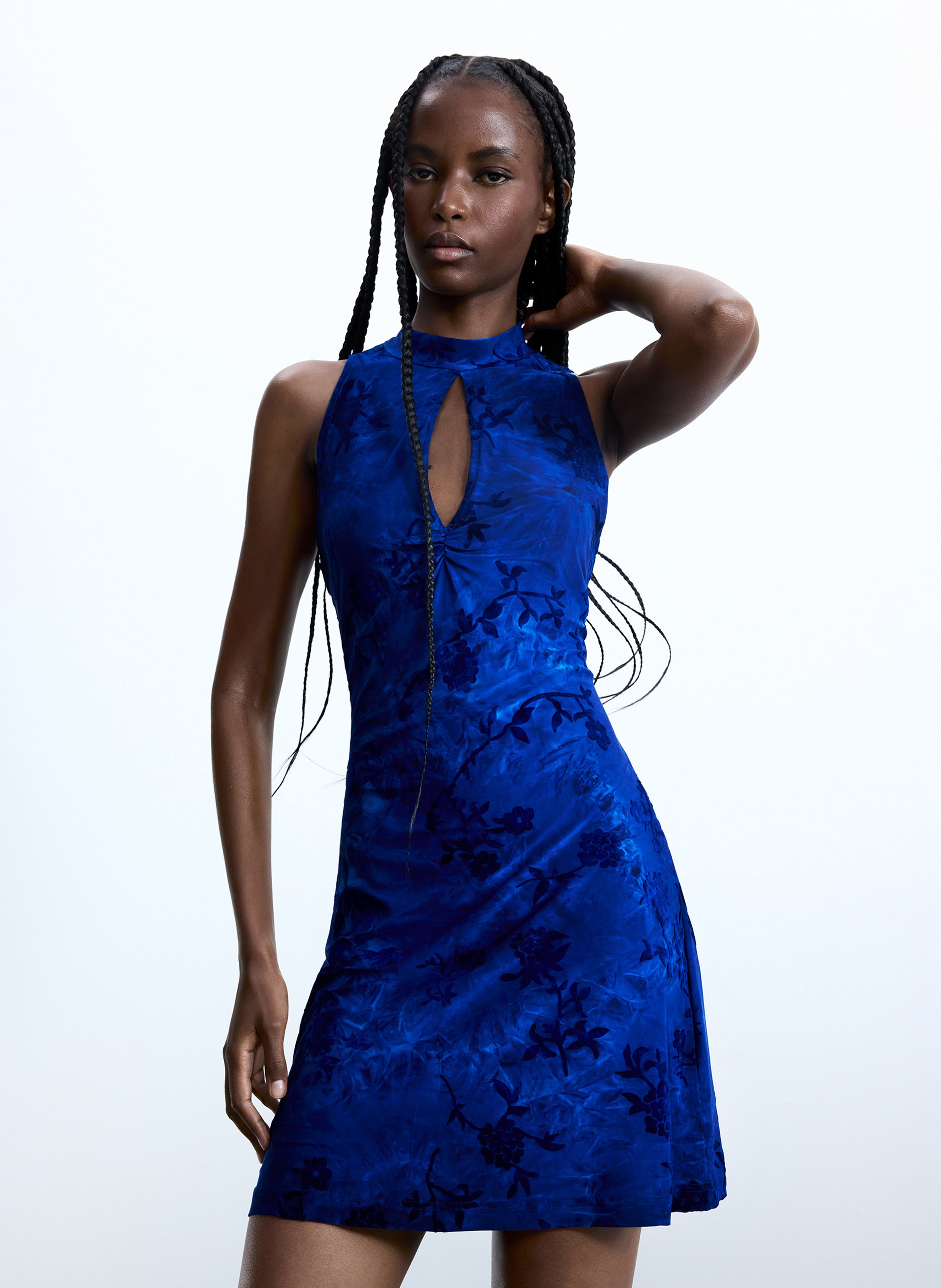 Halflange jurk met print DESIGUAL Blauw