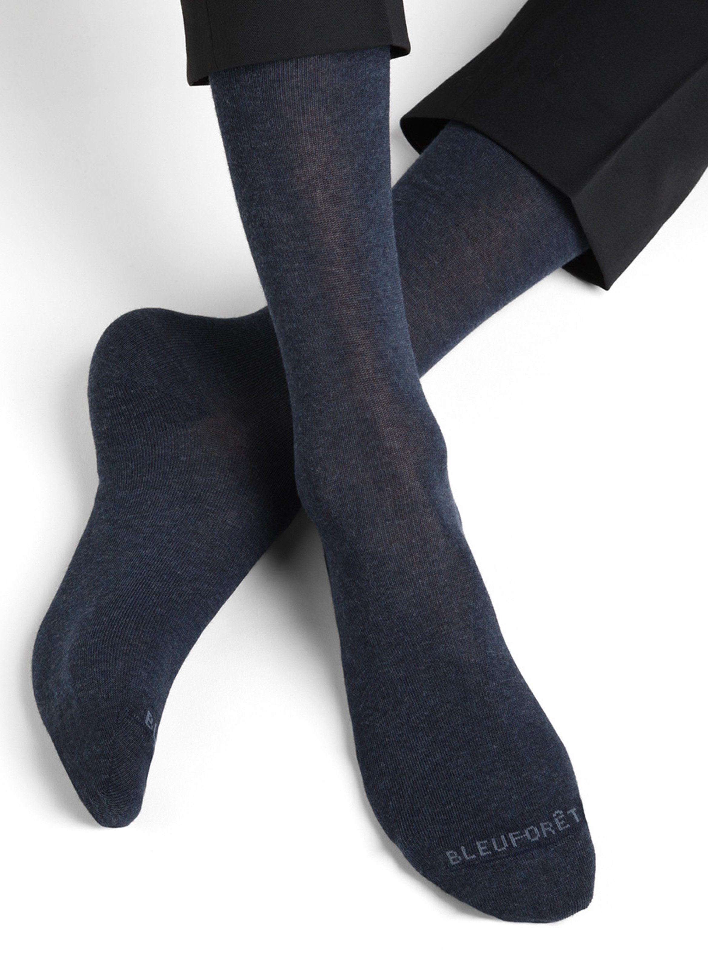 Einfarbige Socken aus Baumwoll-Mix BLEUFORET