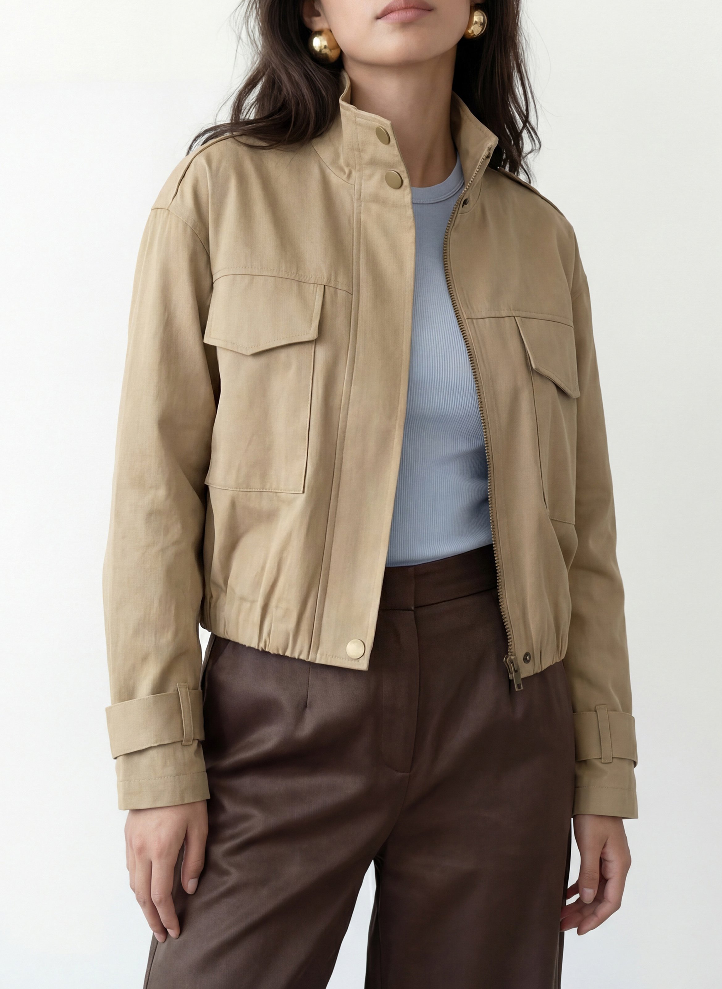 Gerader Blouson mit Stehkragen KOOKAI Beige