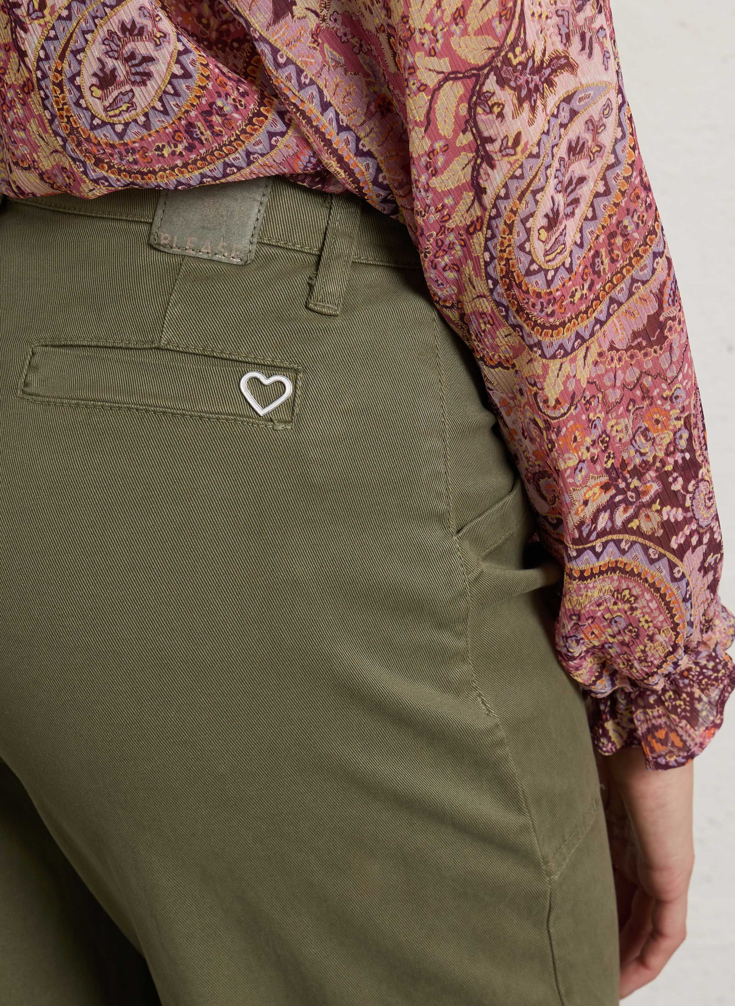 Broek met ballonpasvorm en zakken PLEASE Kaki