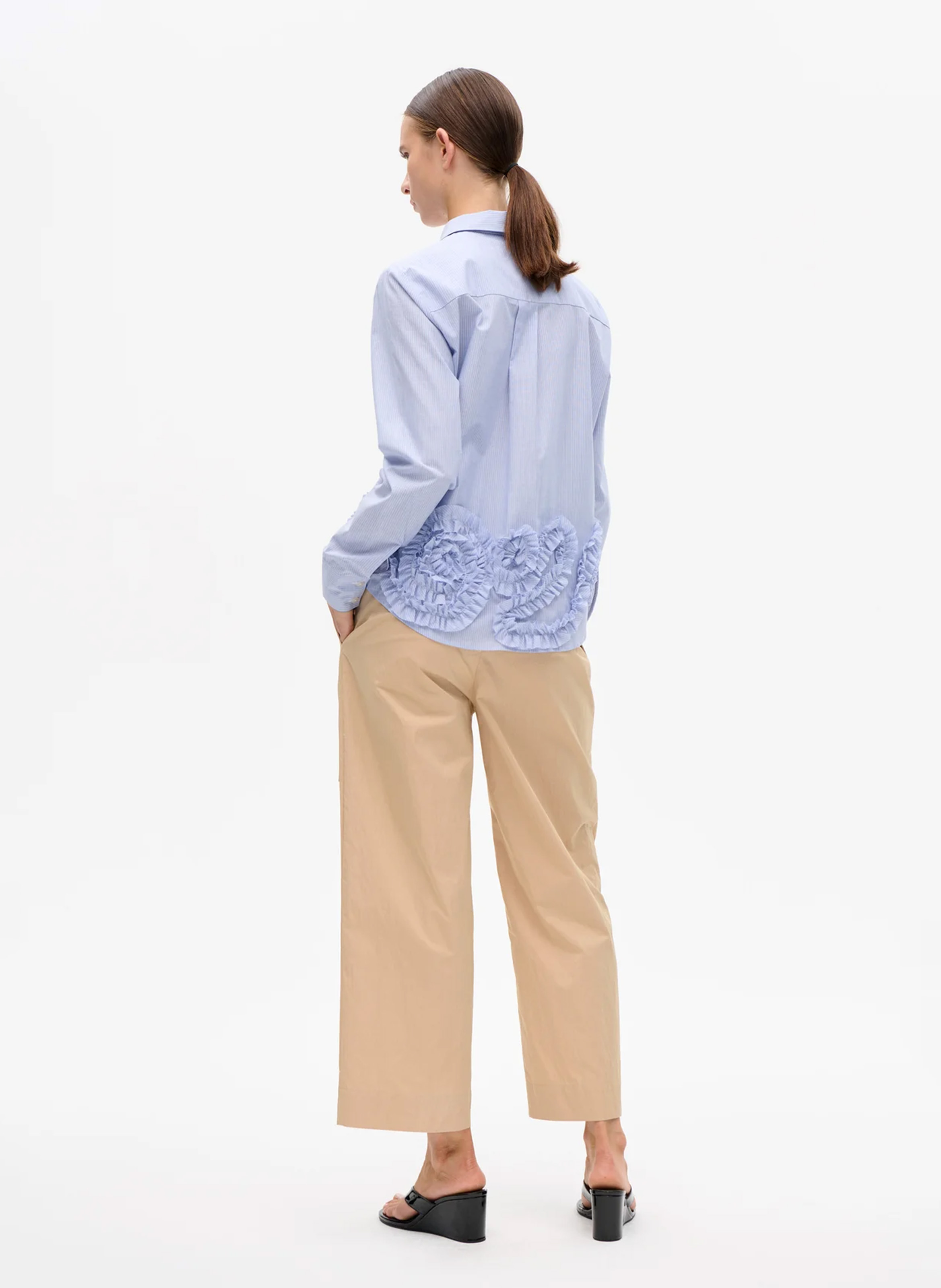 Weites Hemd mit Bio-Baumwollstreifen BAUM UND PFERDGARTEN Blau