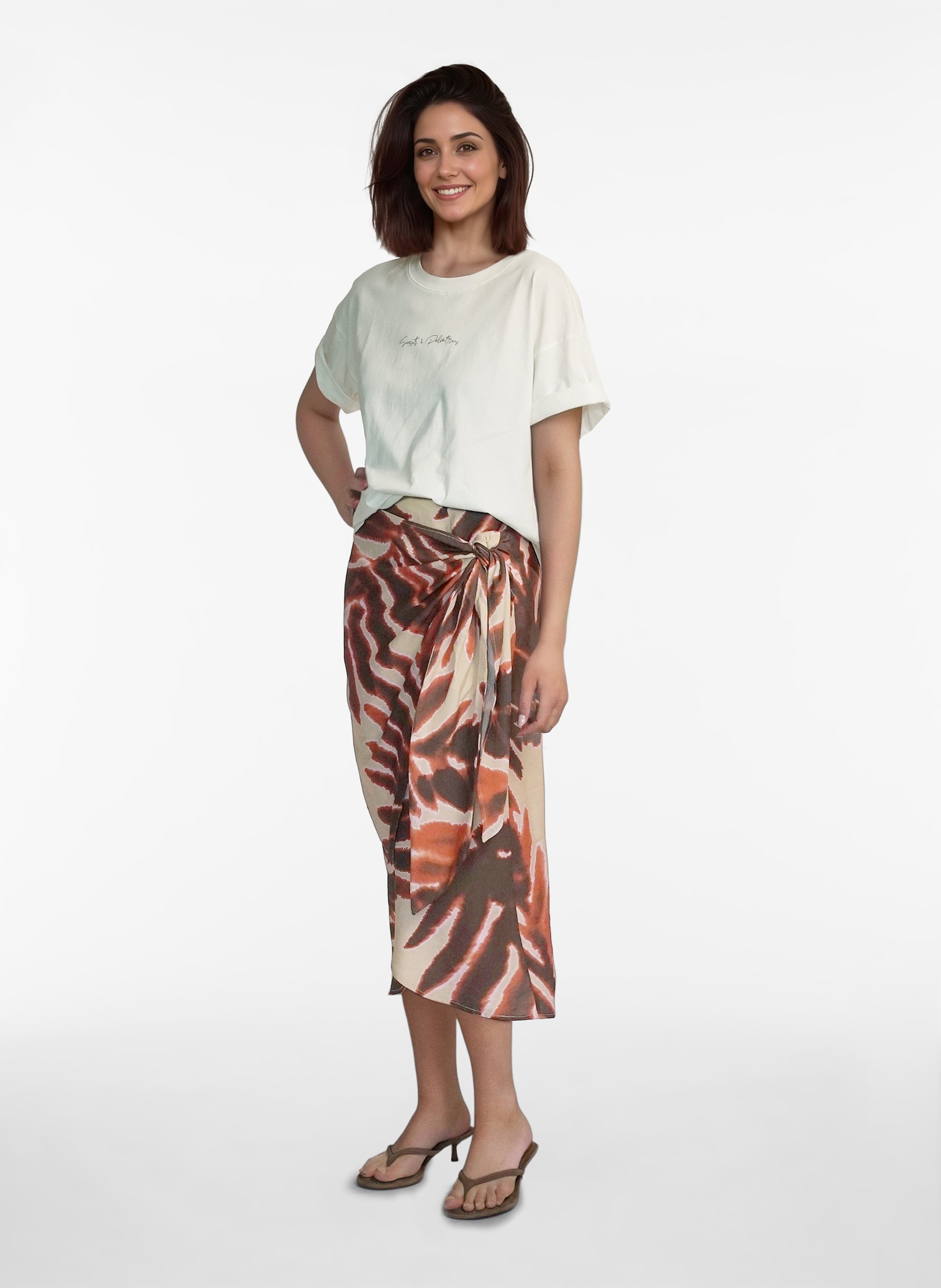 Round-neck organic cotton T-shirt VILA White