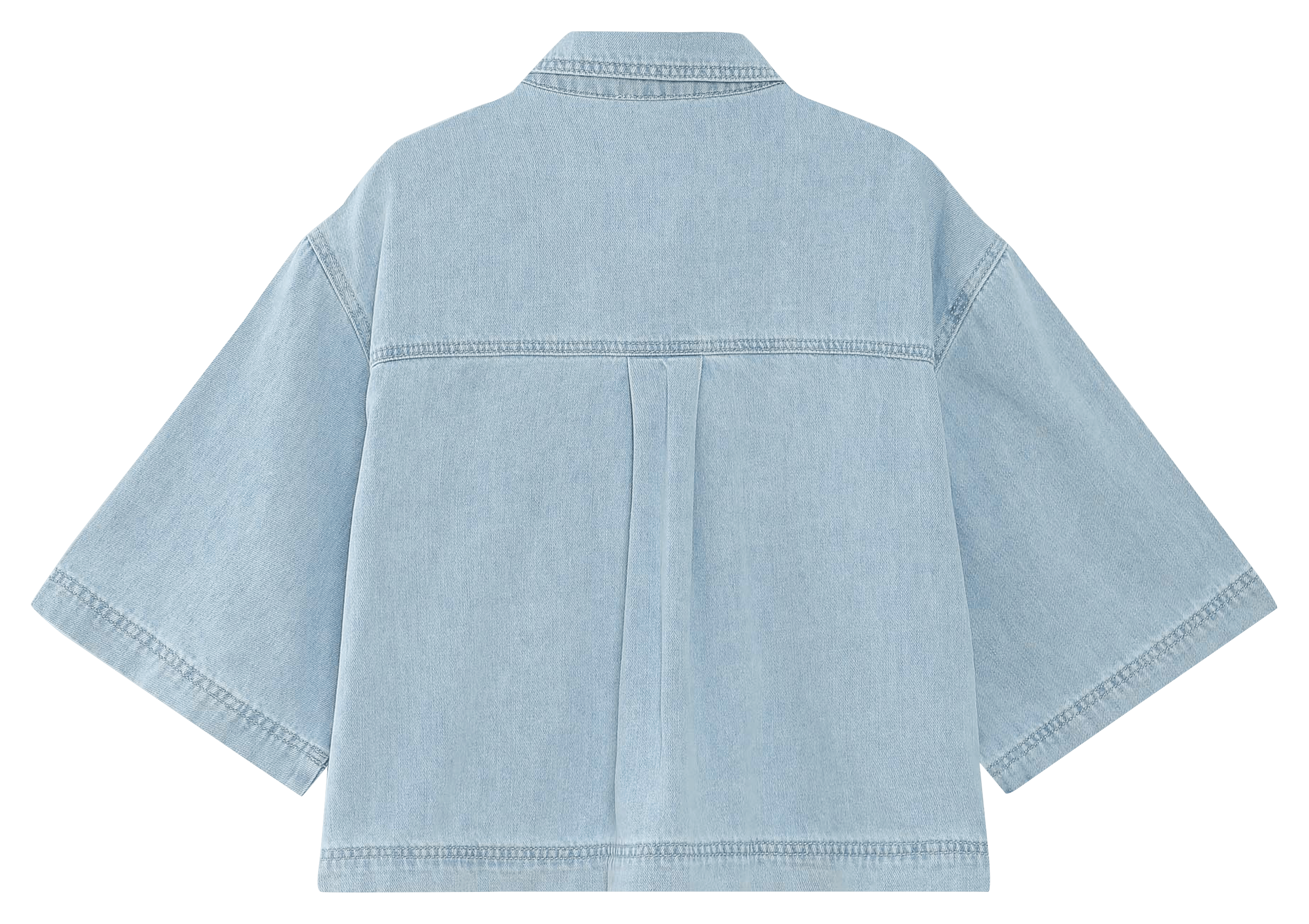 Top col classique en denim GRACE ET MILA Bleu