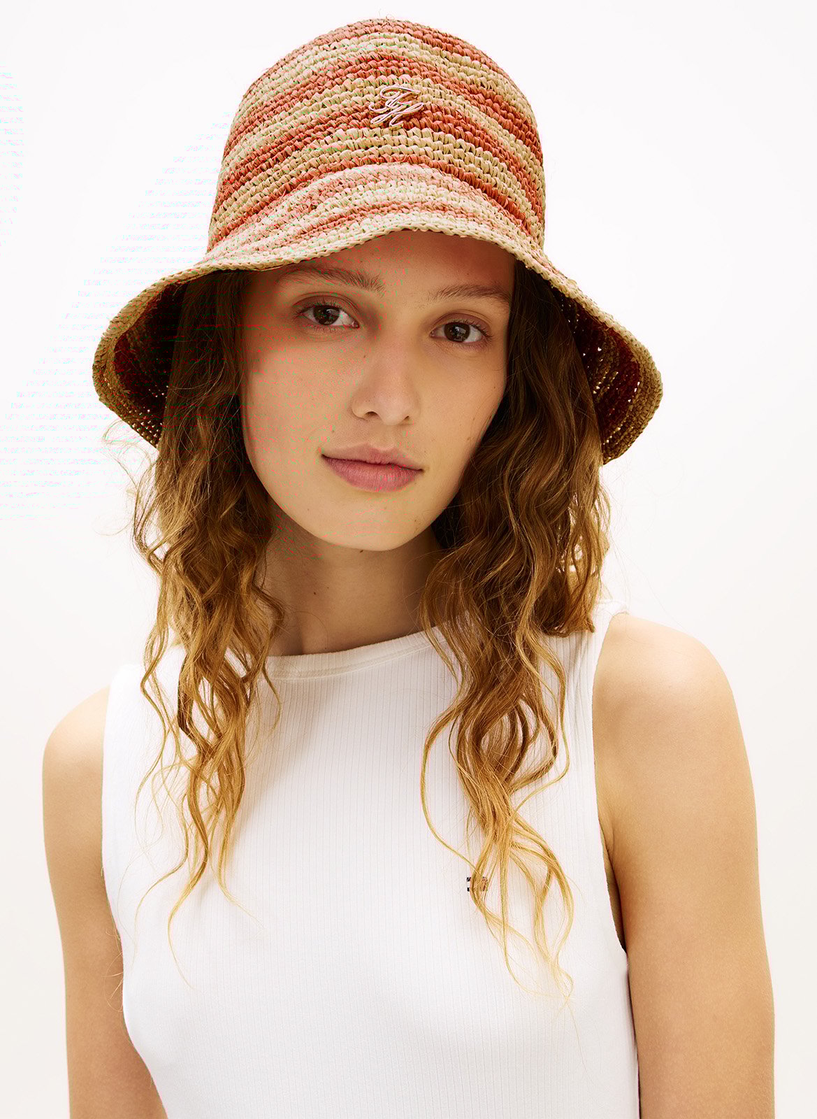 Striped hat TOMMY HILFIGER Pink