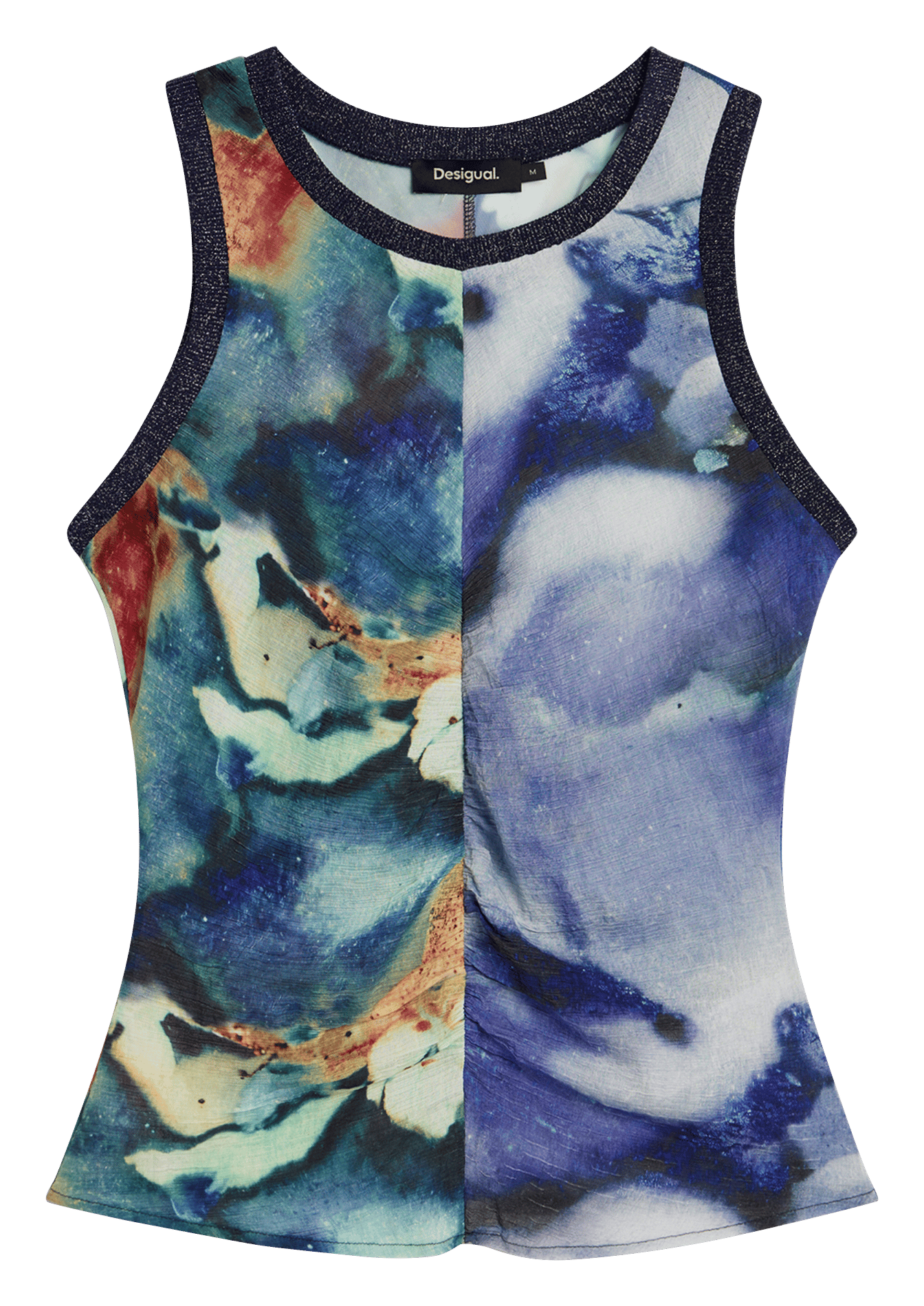 Débardeur imprimé col rond DESIGUAL Bleu