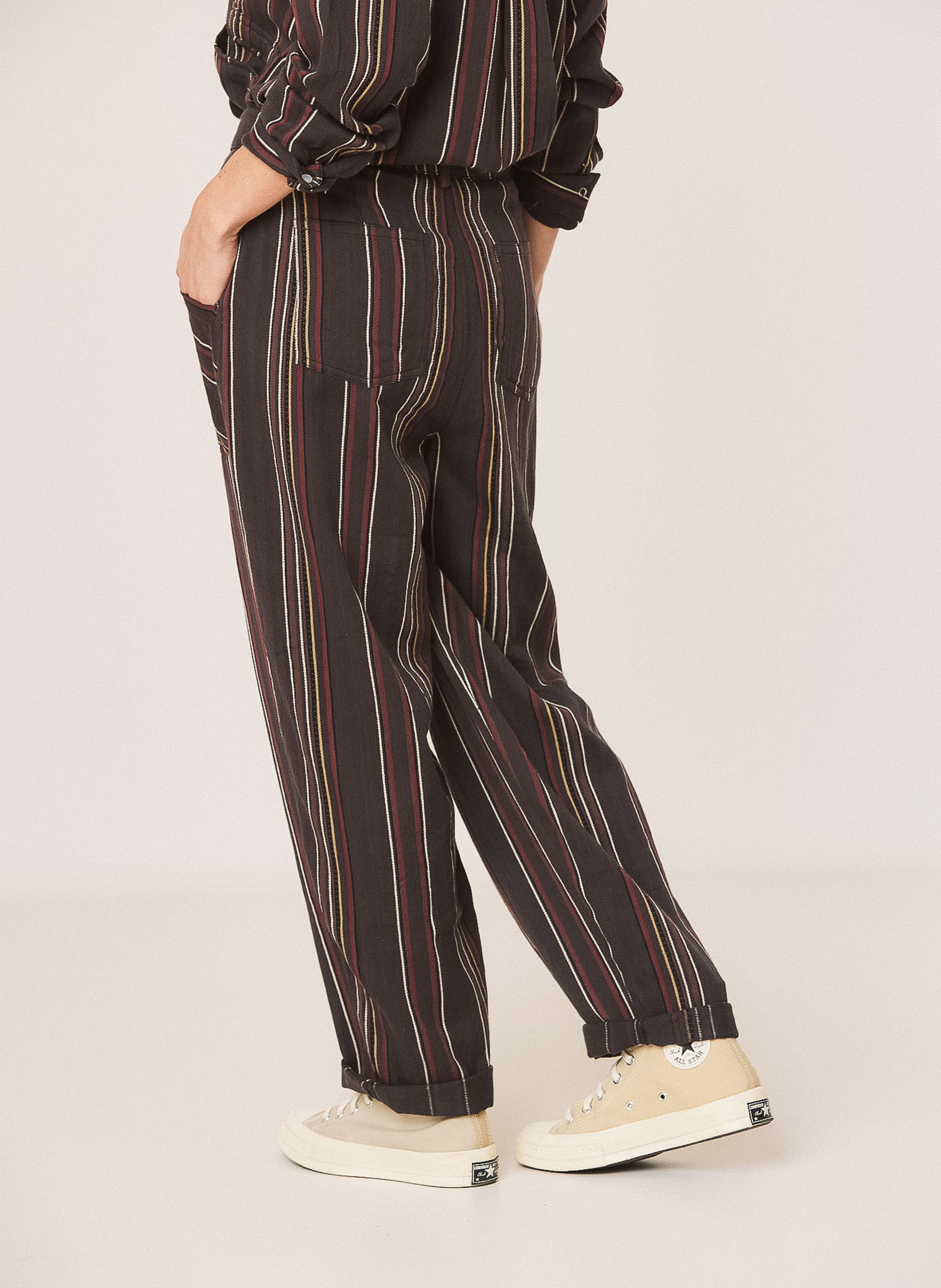 Pantalon large en coton INDI & COLD Gris