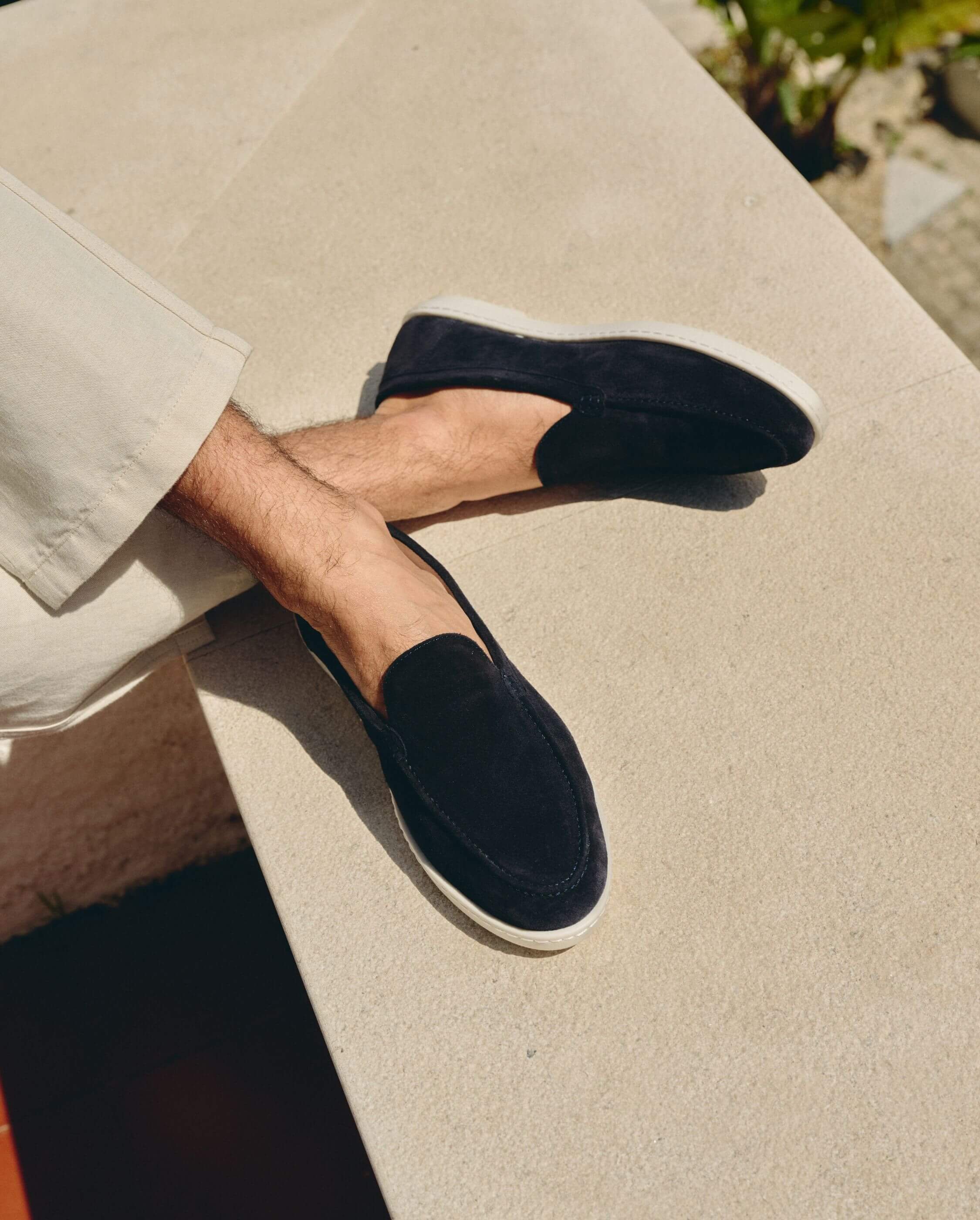 Men's moccasin, navy suede ANGARDE Blue