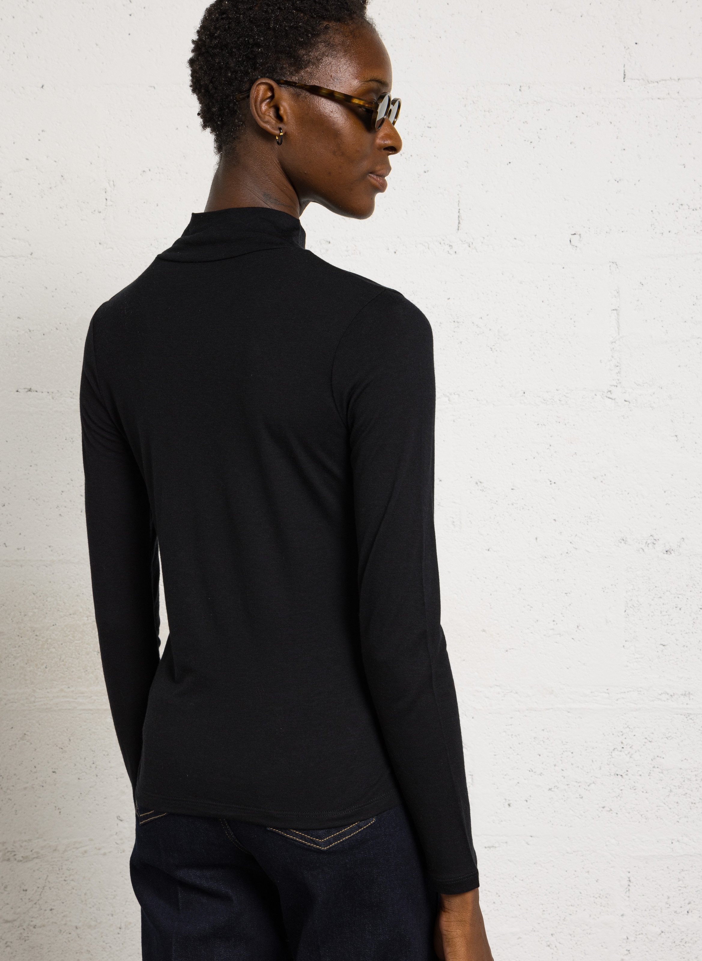 Long-sleeve high neck t-shirt NICE THINGS Black