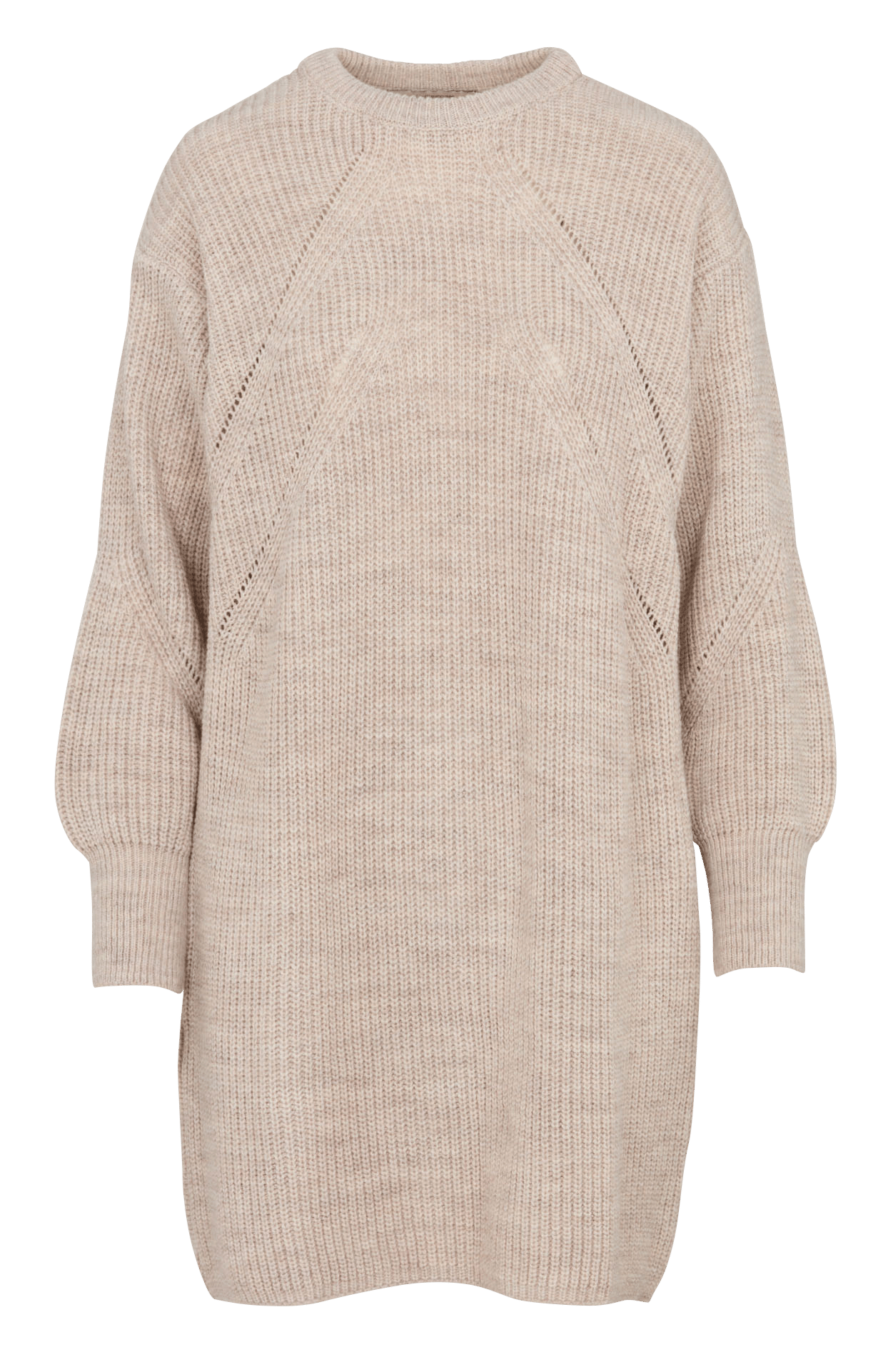 Gebreide jurk met ronde hals LA FEE MARABOUTEE Beige