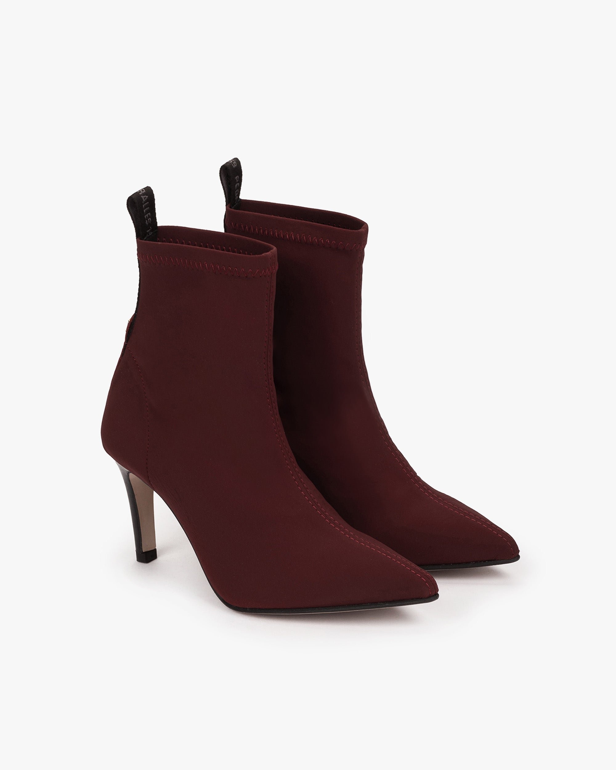 Burgundy stretch fabric ankle boots PEDRO MIRALLES Red