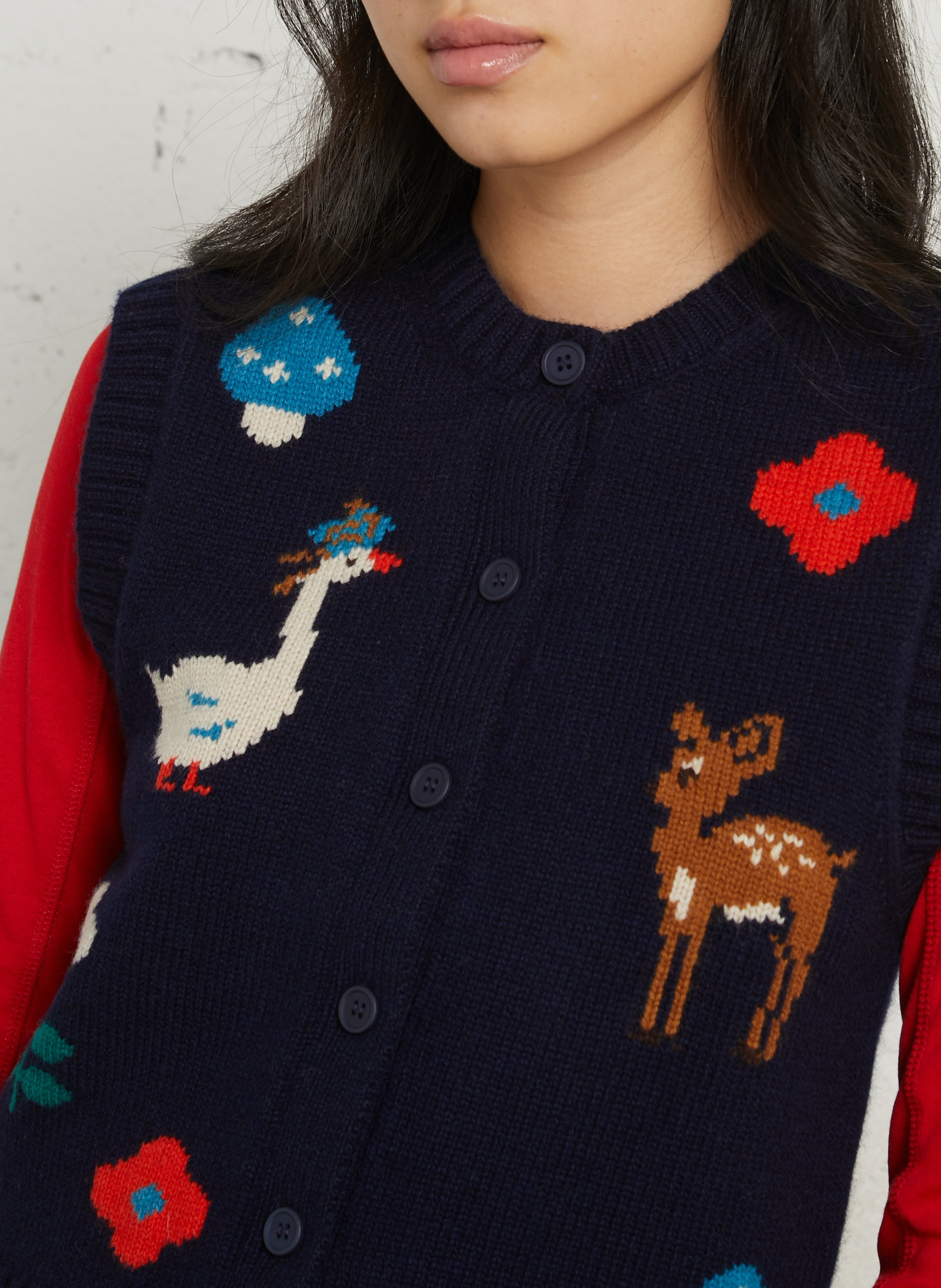 Wolljacke mit Rundhalskragen THE TINY BIG SISTER Blau