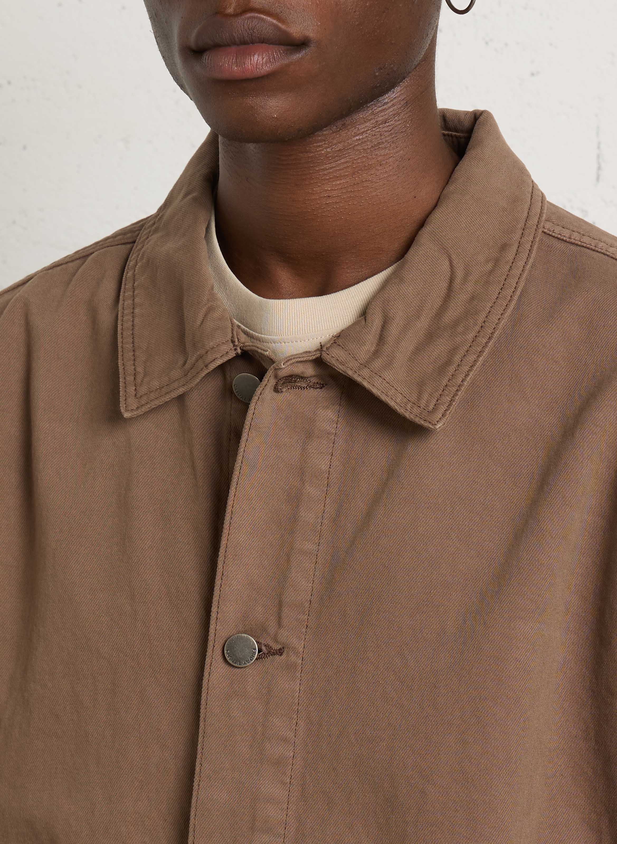 Veste droit denim en coton CASUAL FRIDAY Marron