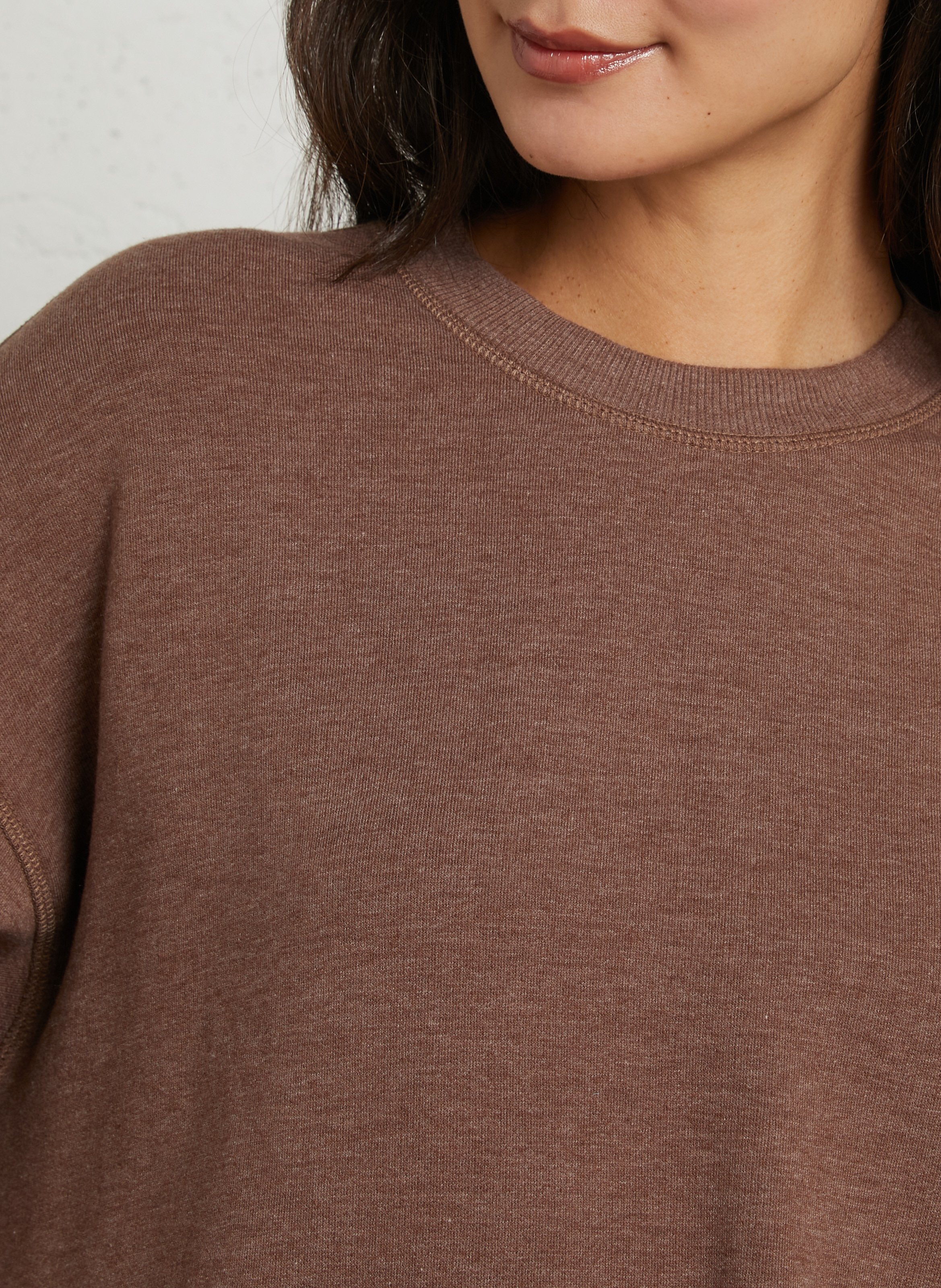 Gestreepte, oversized sweater met ronde hals, katoenblend HOD PARIS Bruin