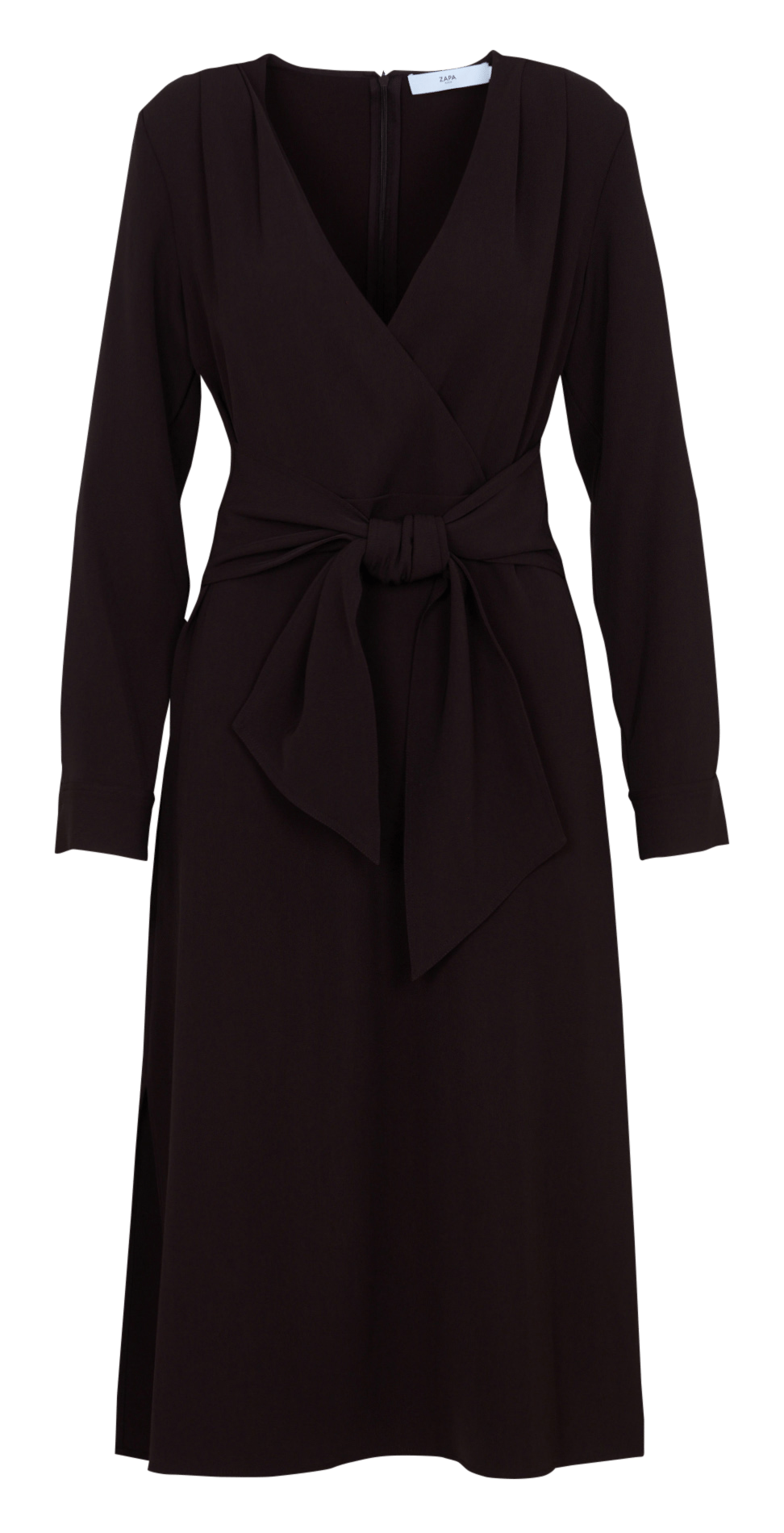 Robe portefeuille longue ceinturée  ZAPA Marron