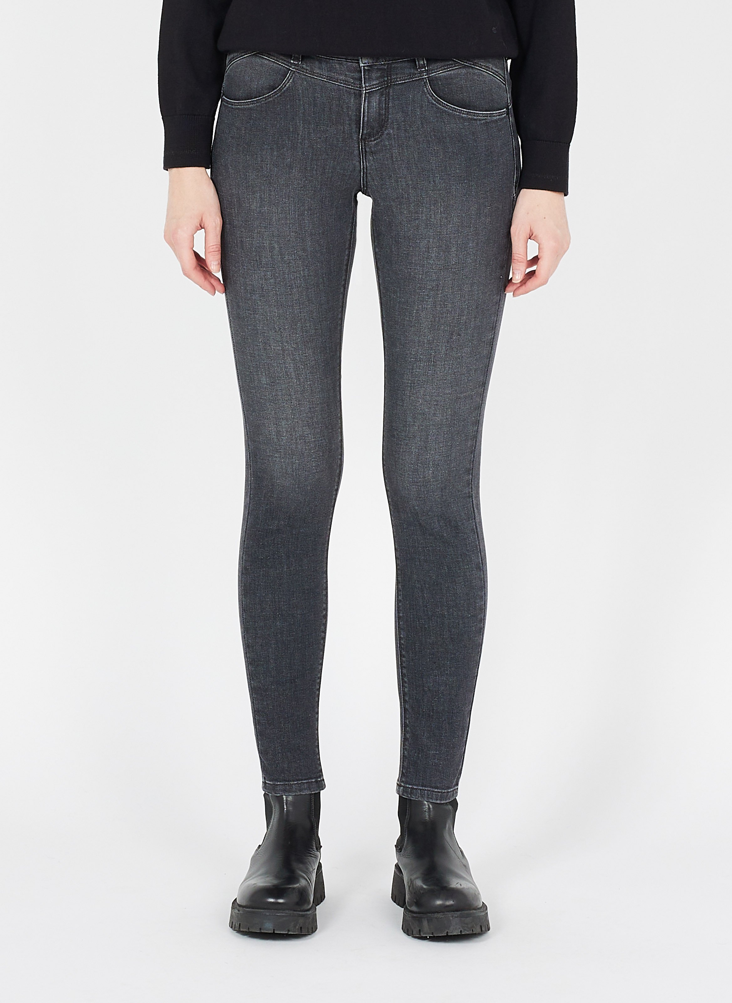 Jean slim en coton mélangé ONE STEP Gris