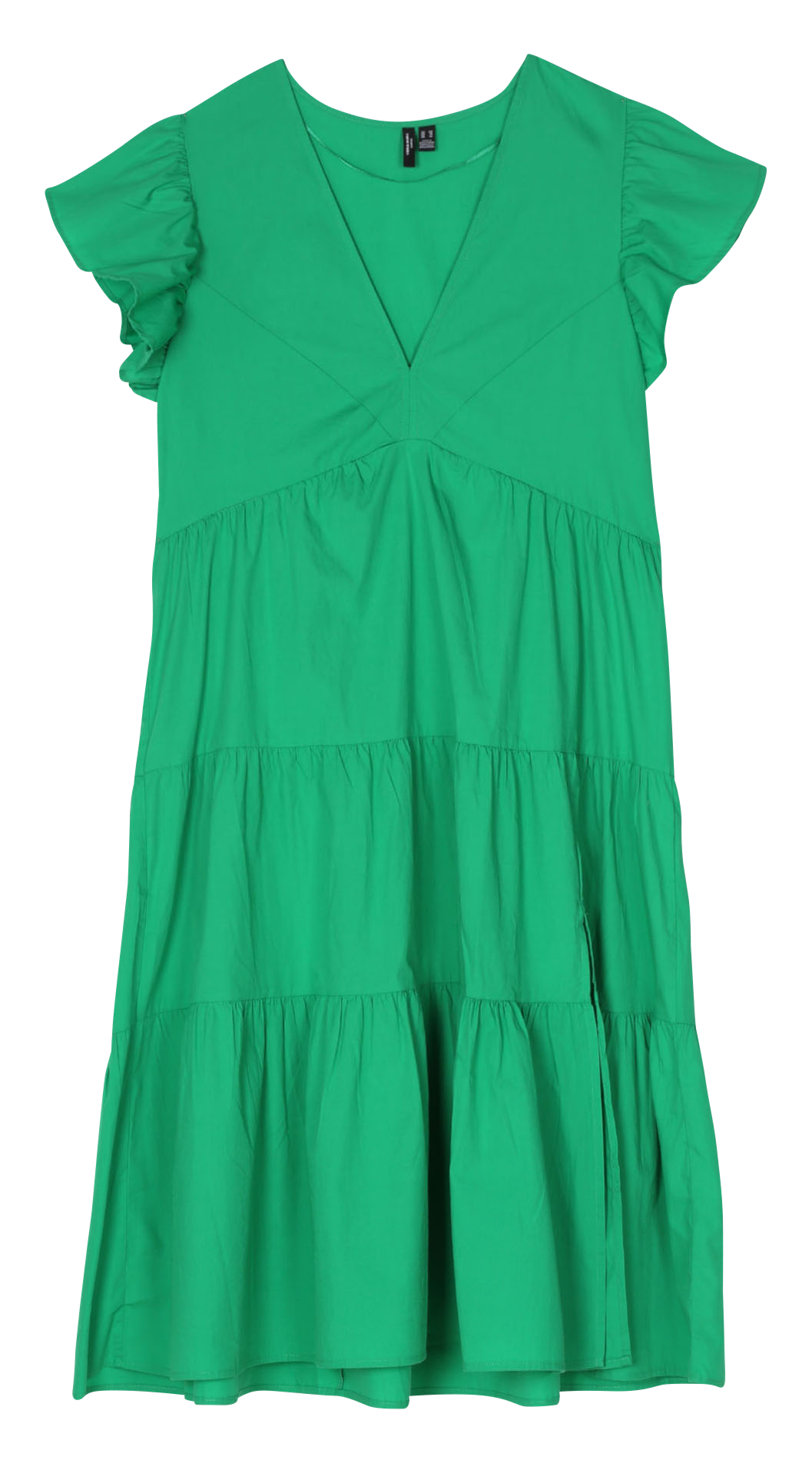 Flared cotton V-neck midi dress VERO MODA CURVE Green