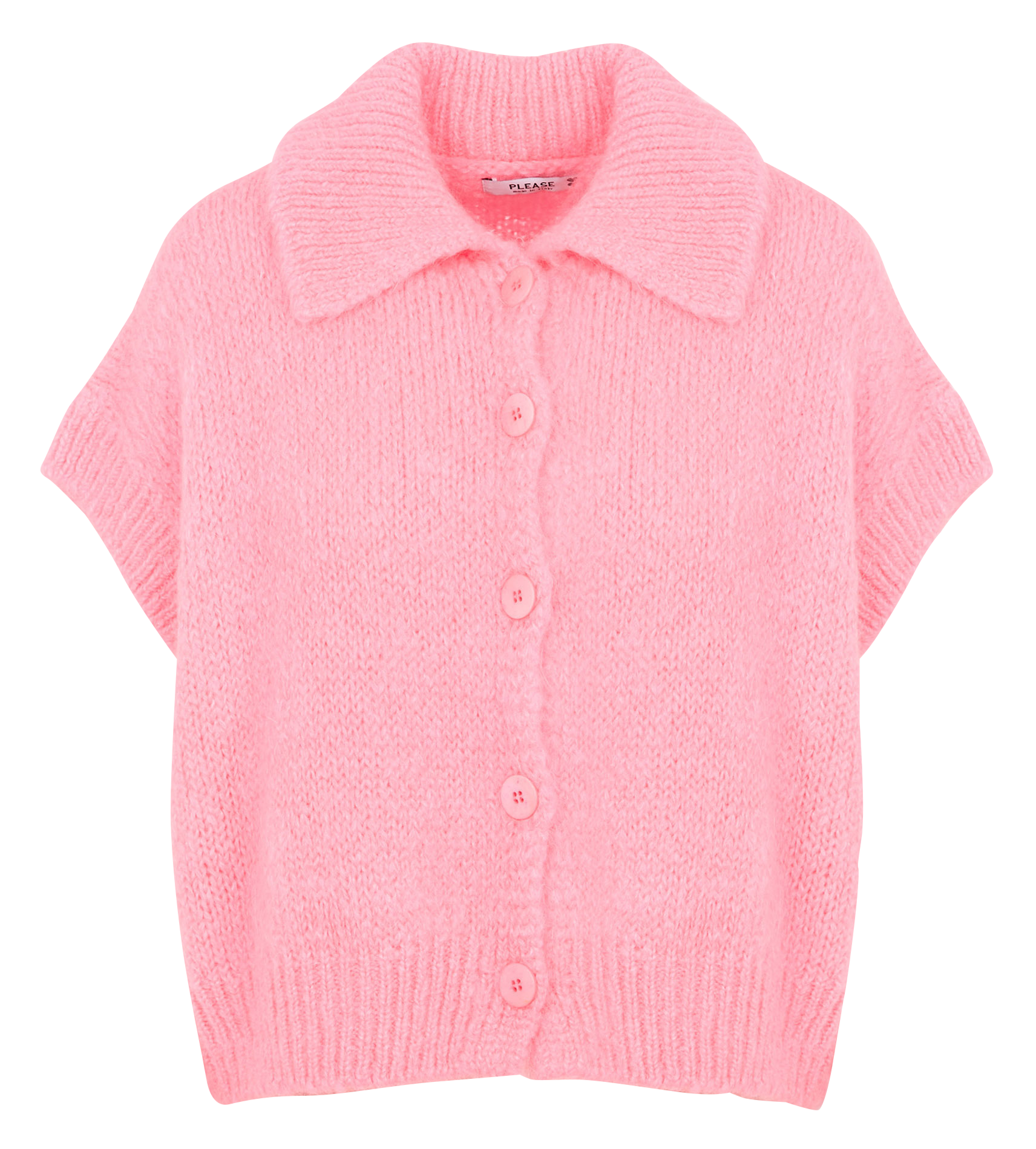Gilet col classique ample PLEASE Rose