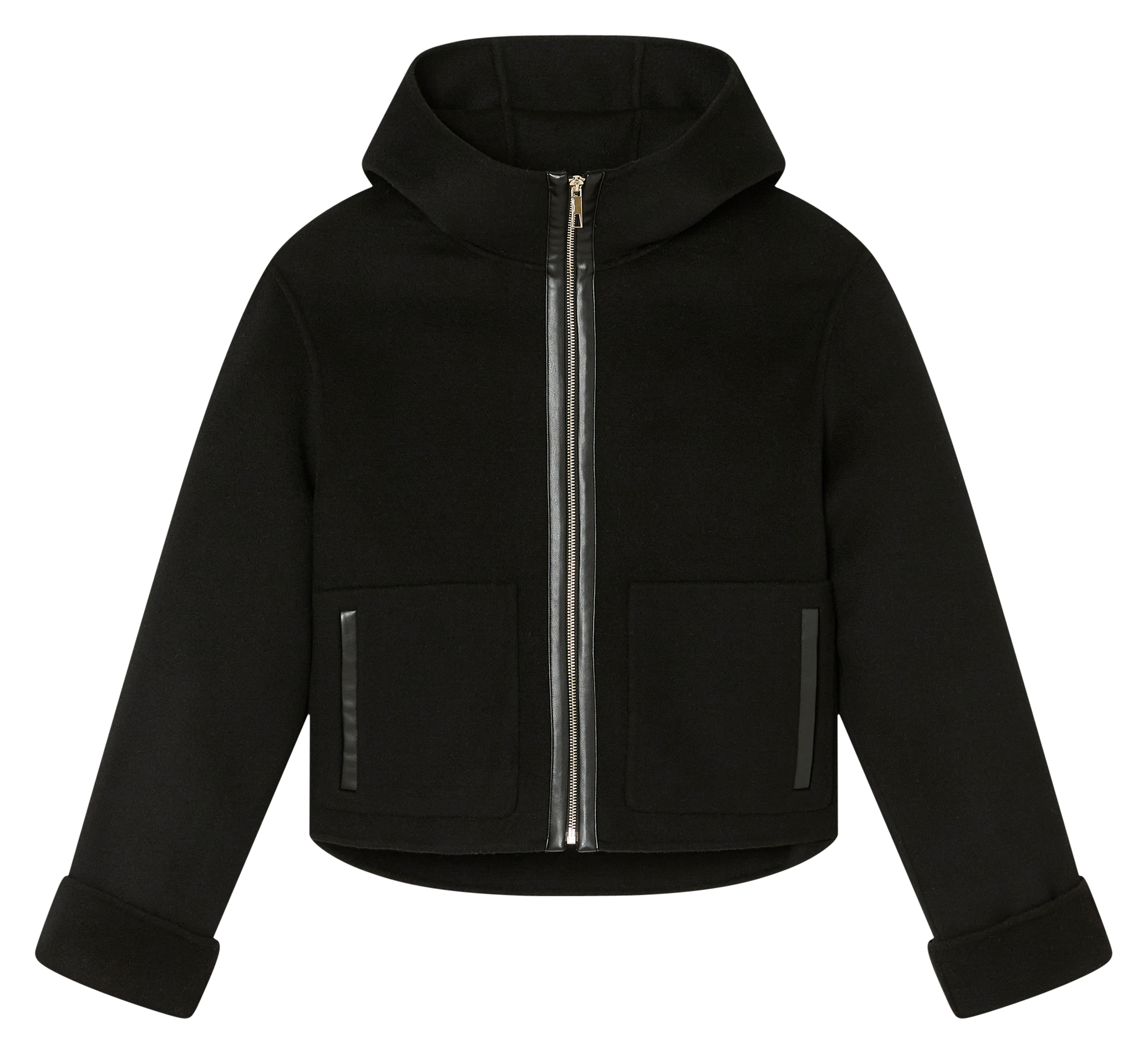 Veste col montant en laine mélangée Marjy Noir Zapa Femme