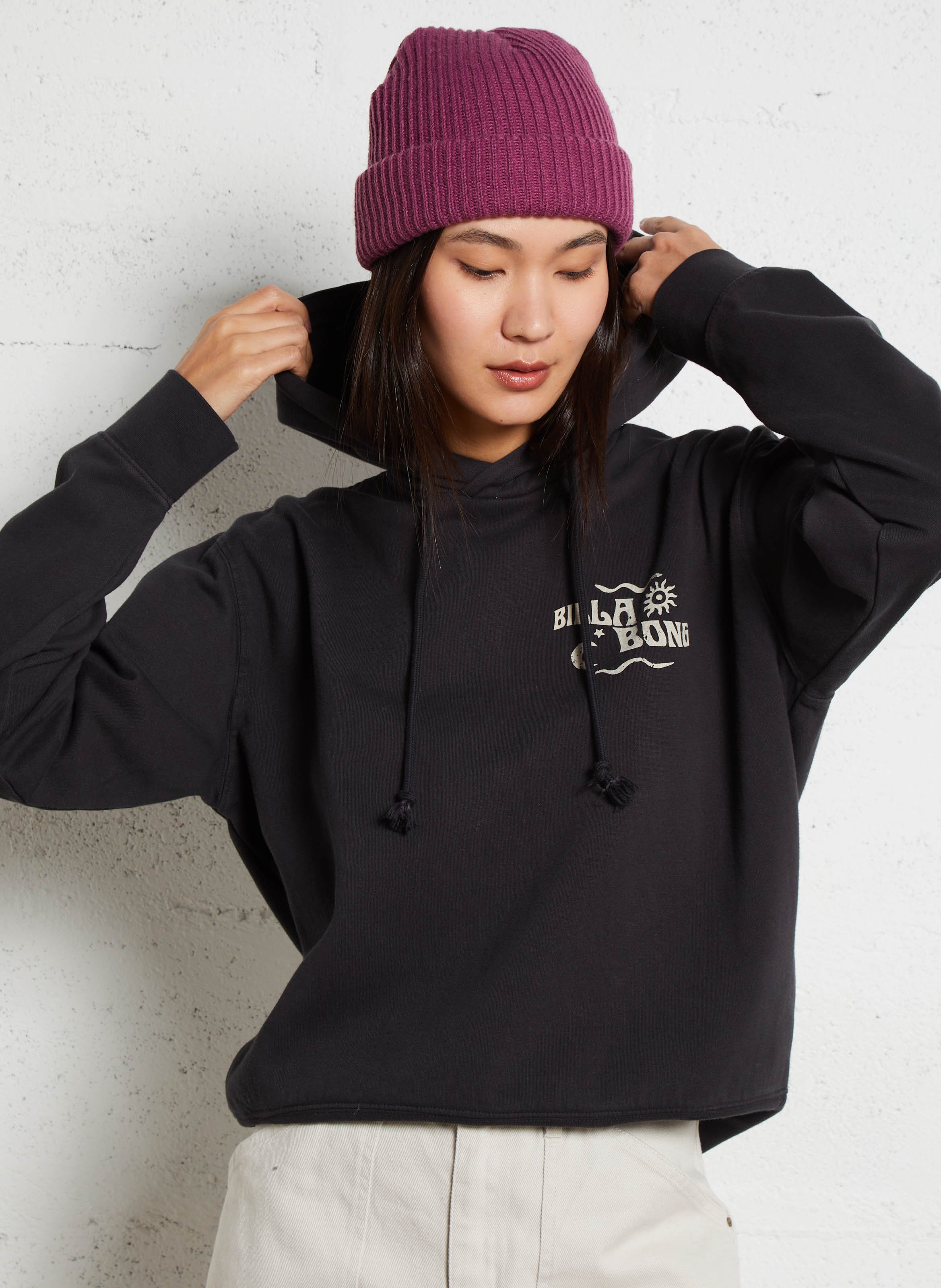 Billabong black hoodie on sale