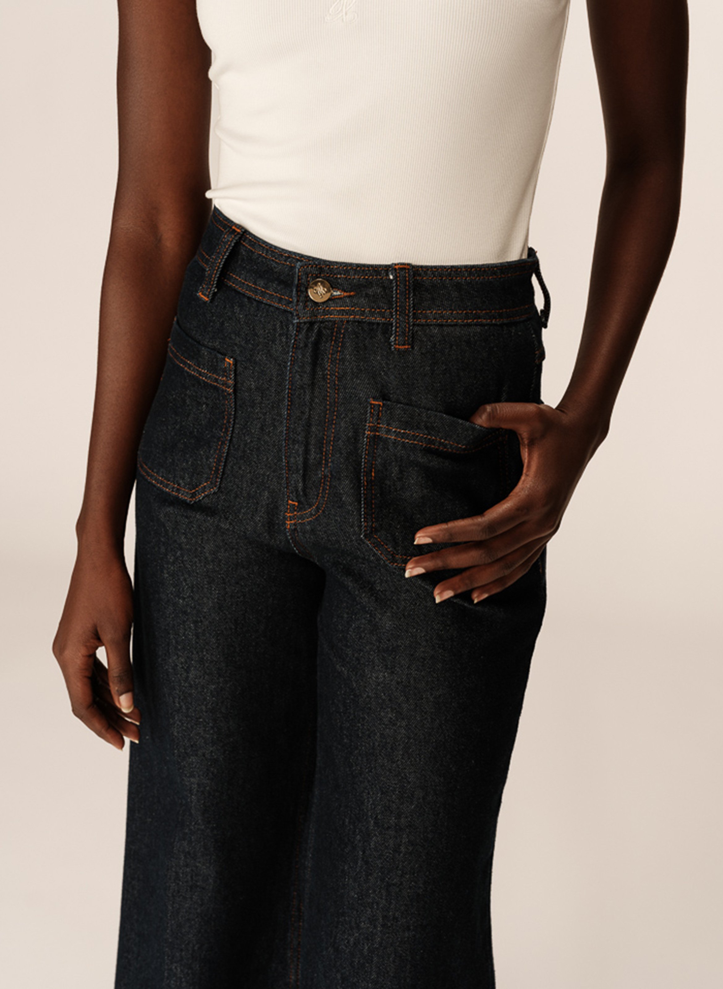 Rechte broek met wijde pijpen GRACE ET MILA Blauw