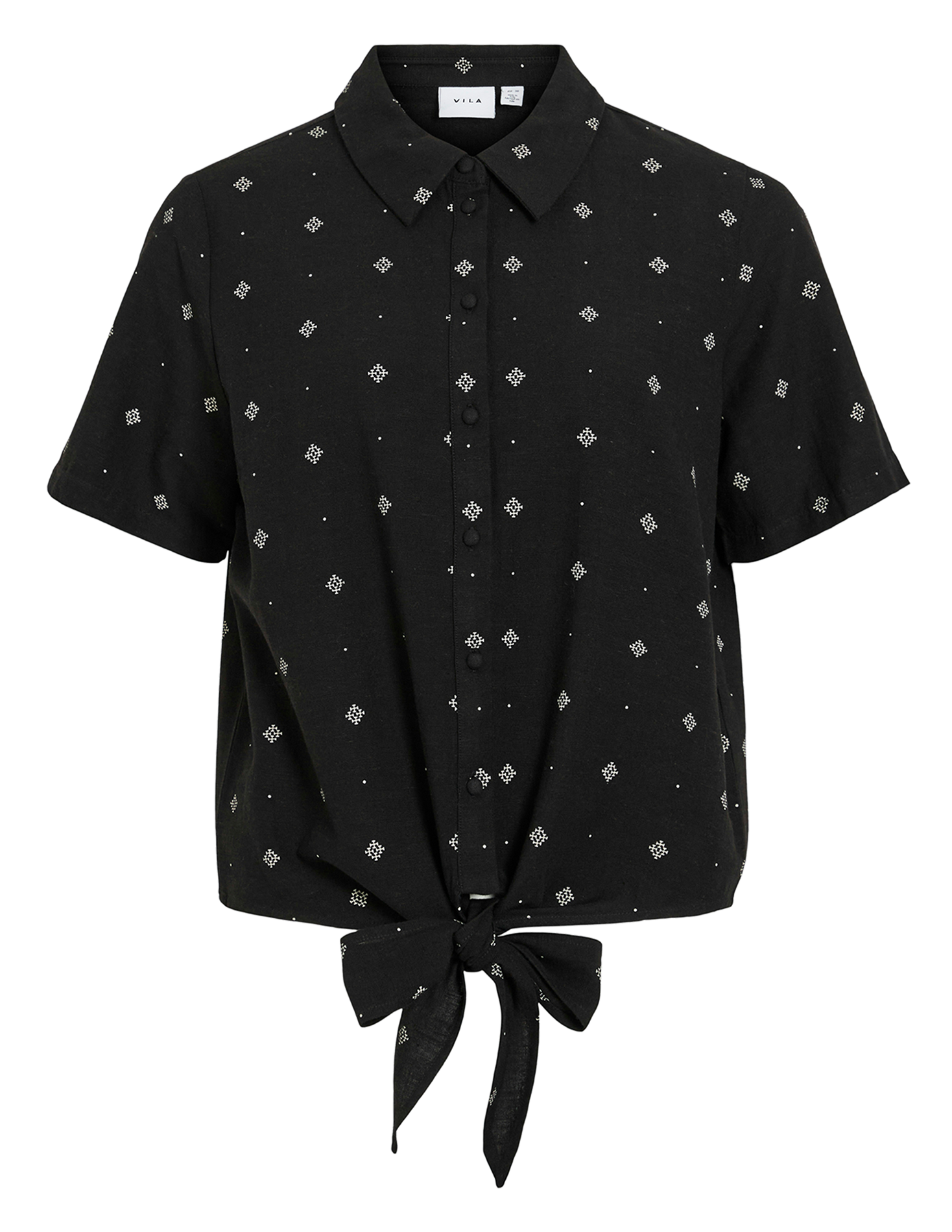 Gerade geschnittene Bluse aus bedruckter Viskose VILA Schwarz