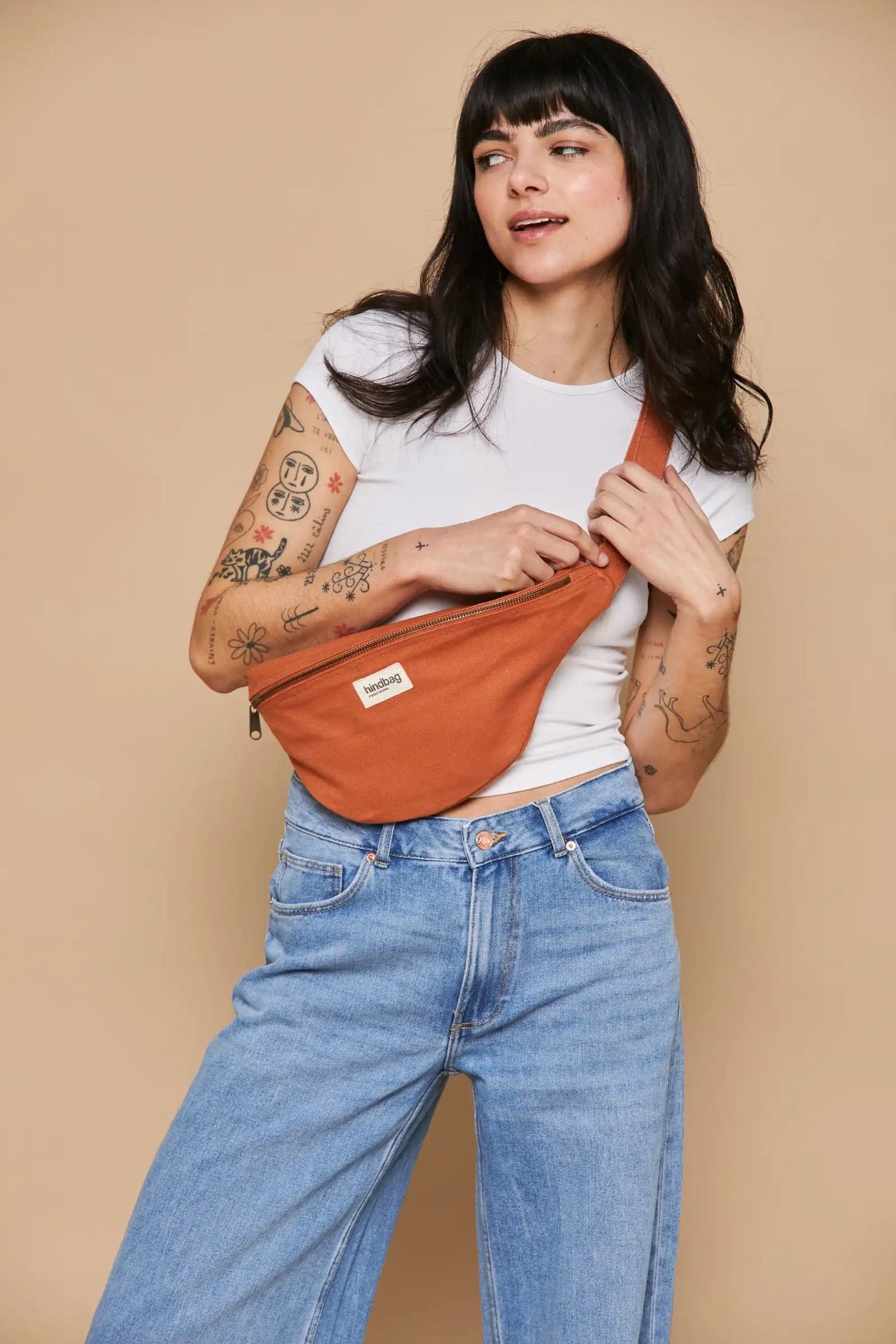 Cotton waist bag HINDBAG Orange