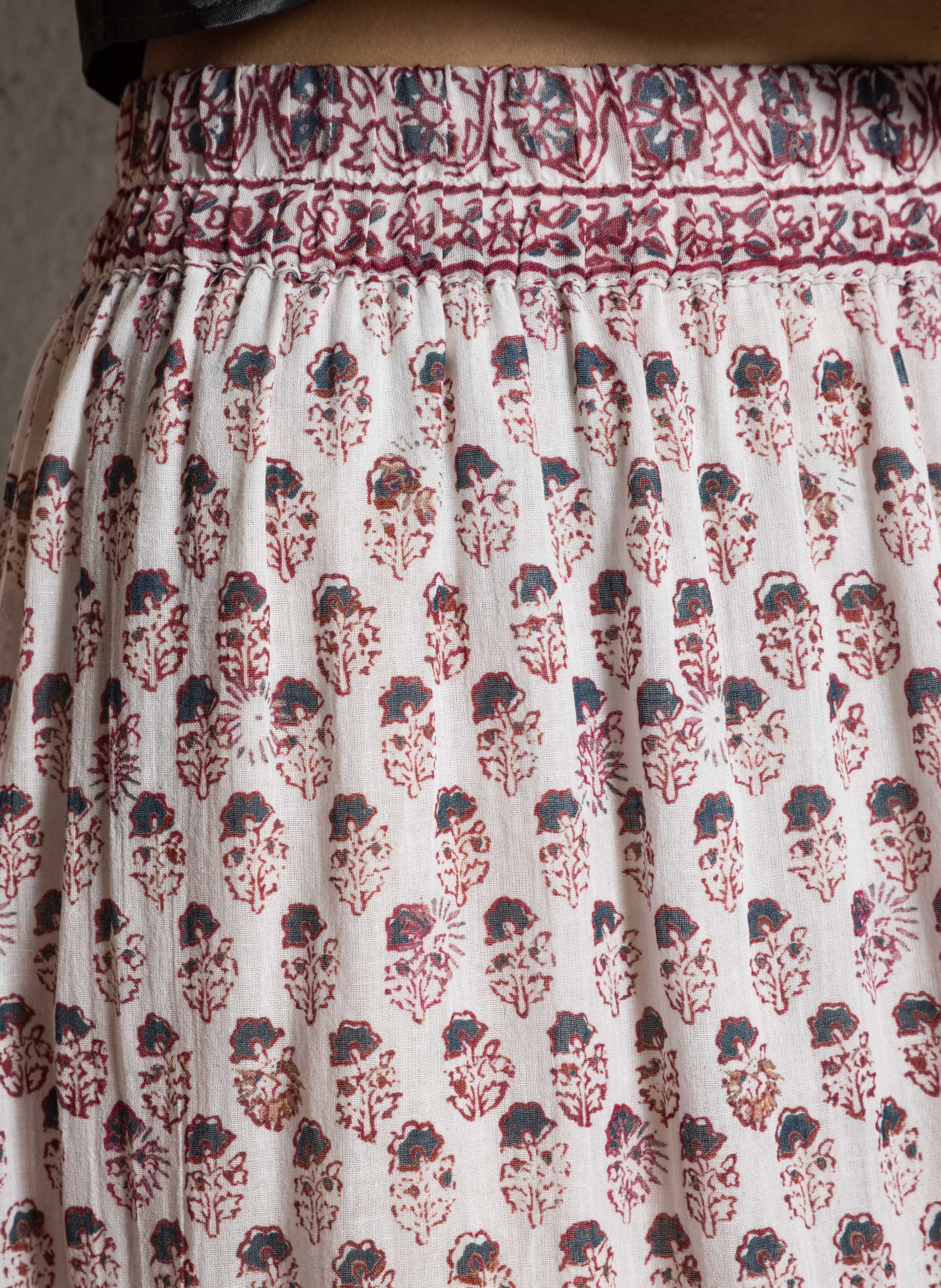 Jupe longue imprimée M.A.B.E Bleu