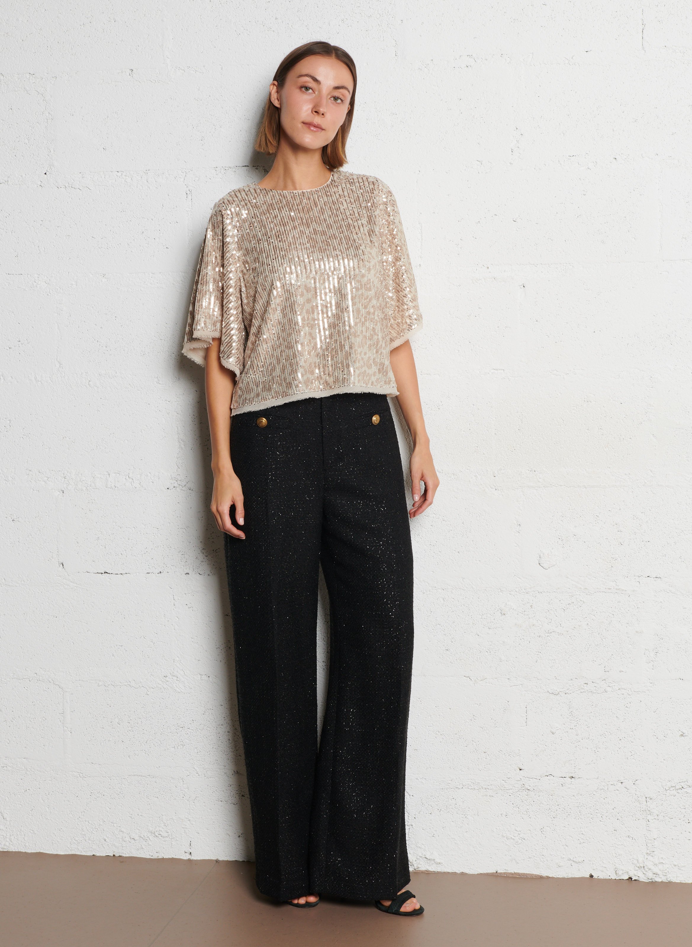 Embroidered organdie top  IKKS Beige