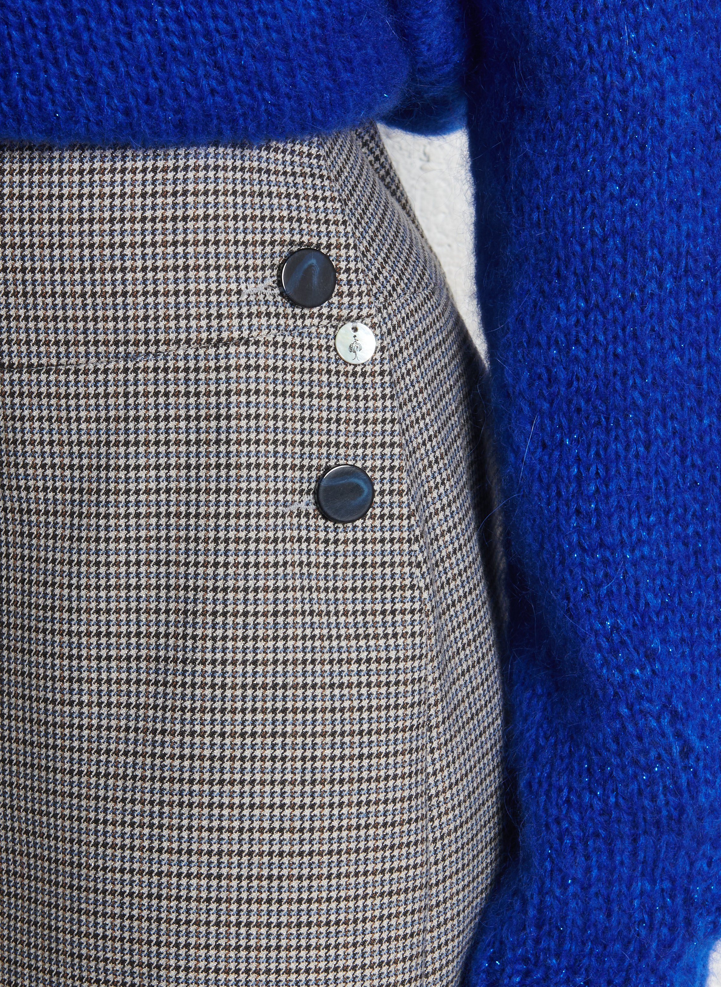 Bedrukte zijden rok ONE STEP Blauw