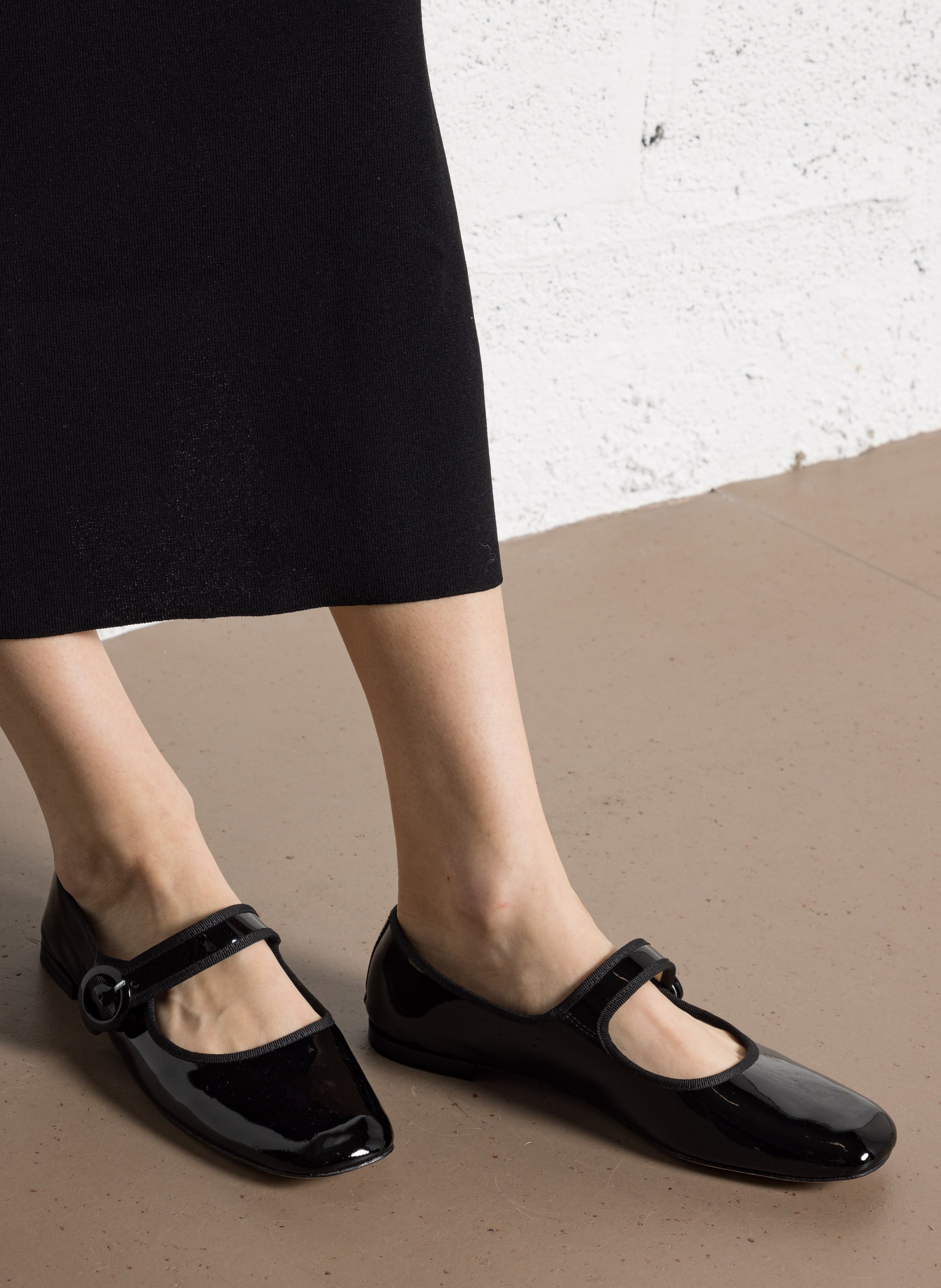 Babies en cuir vernis Noir