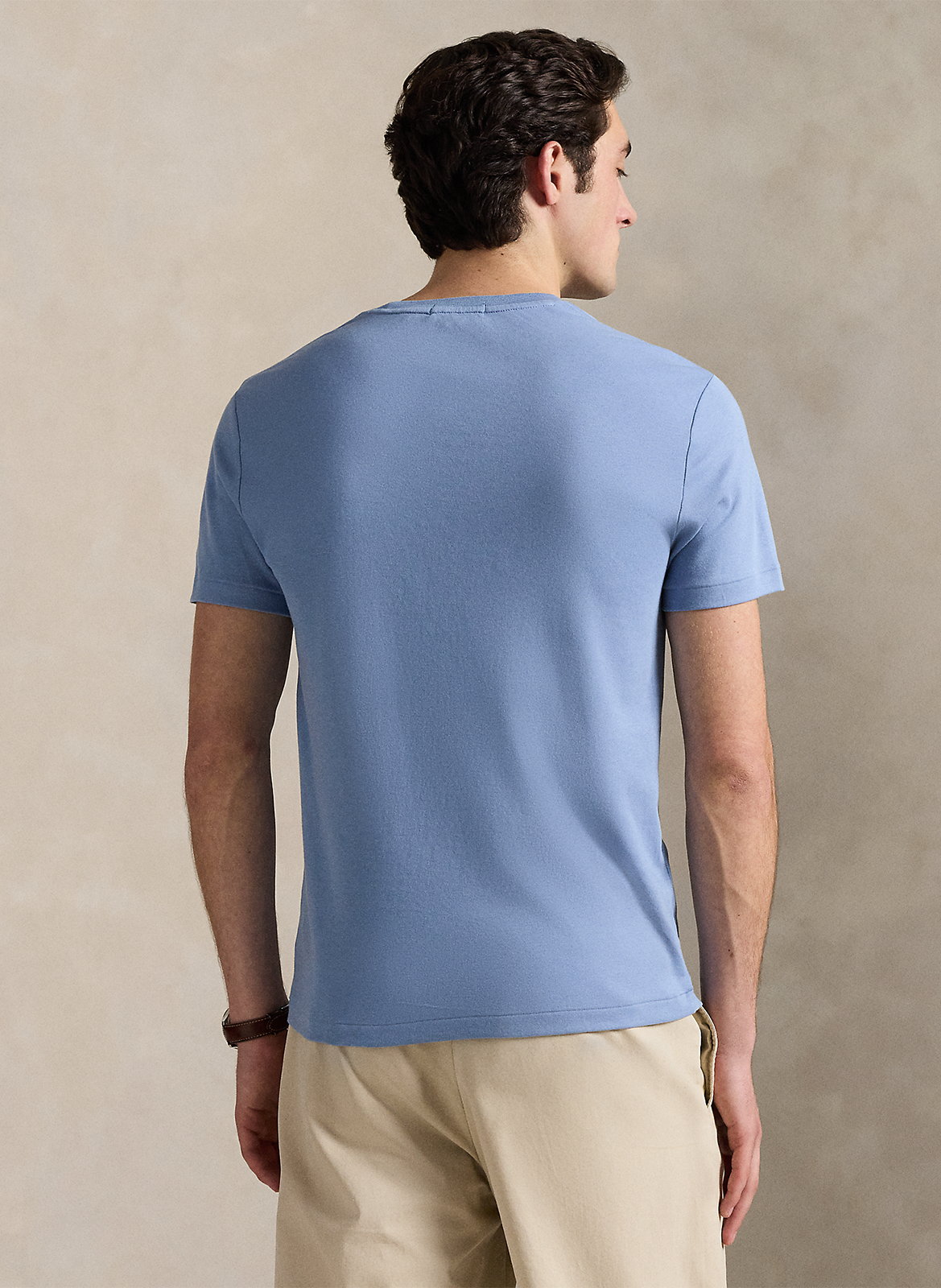 Tee-shirt col rond slim-fit en coton pima avec Pony Player POLO RALPH LAUREN Bleu